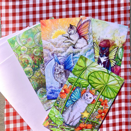 Fairy Cat Greeting Cards