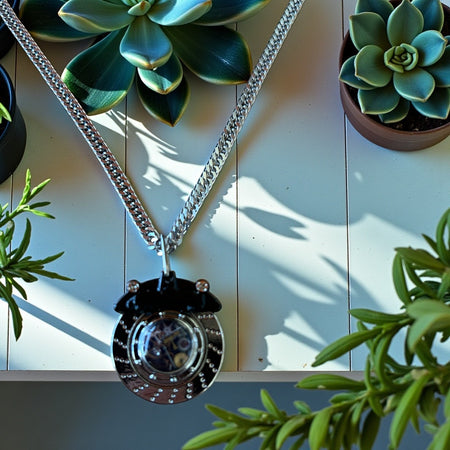 Steampunk Men's caliper (moving part) necklace