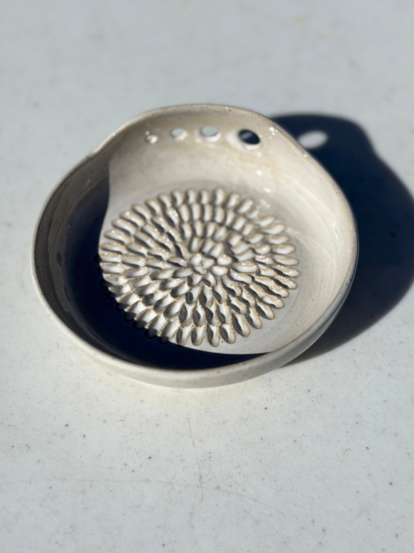 Ceramic Garlic/Ginger Grater and Herb Stripper - Hand Made Ceramic