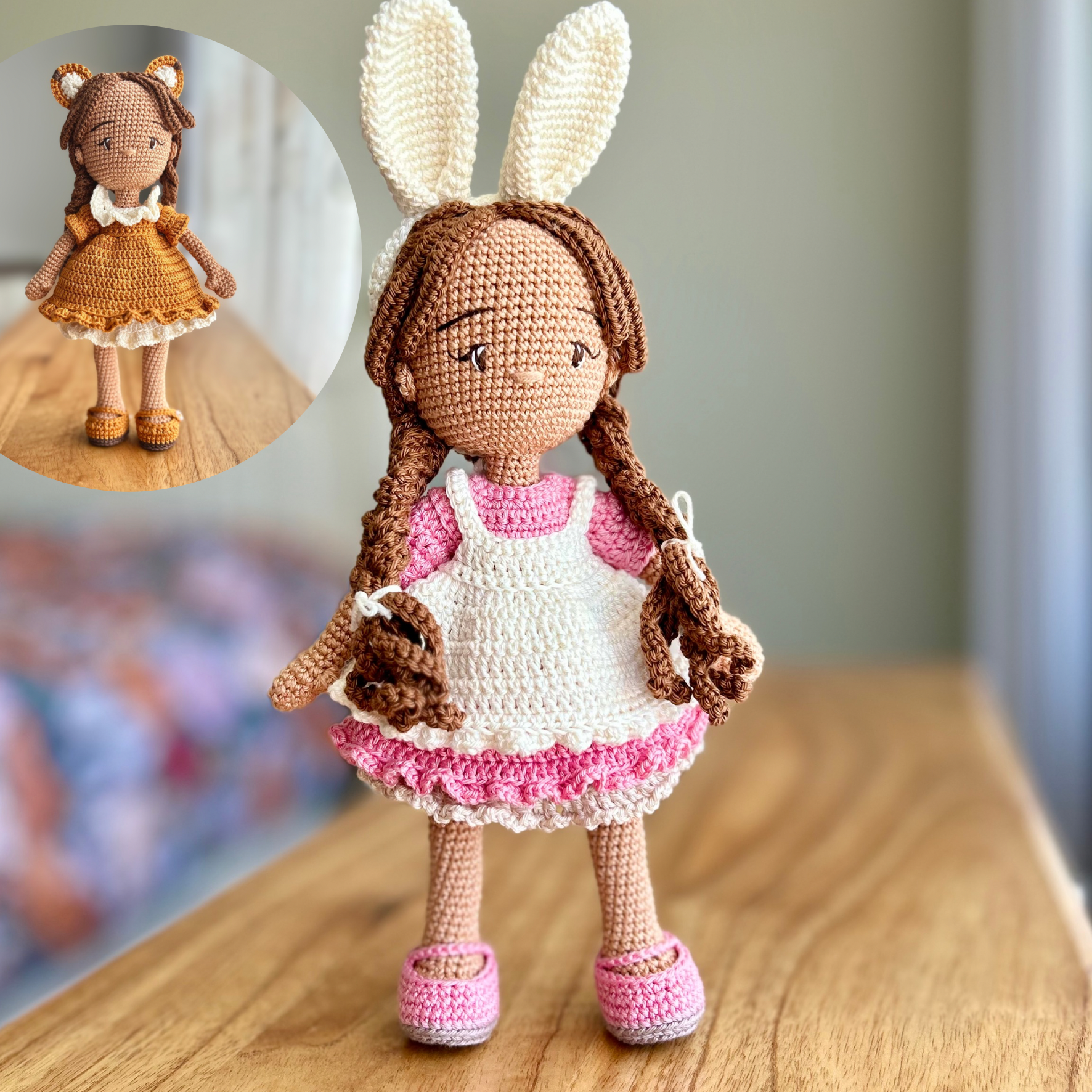 Crochet Doll | 2 outfits Bunny & Fox | Ready to Ship