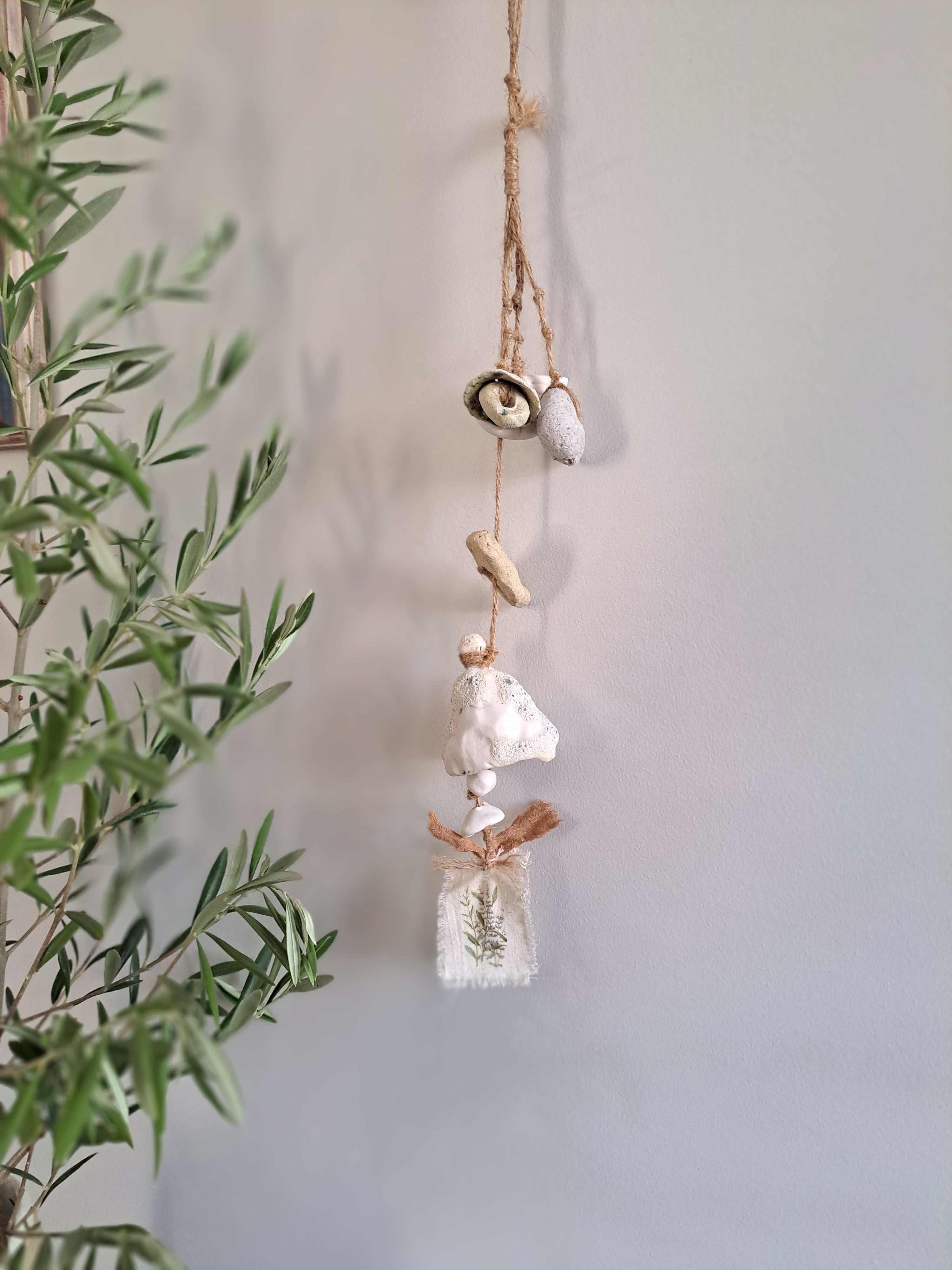 Ceramic Hanging Wall Art  - Bells, Chimes, Beads