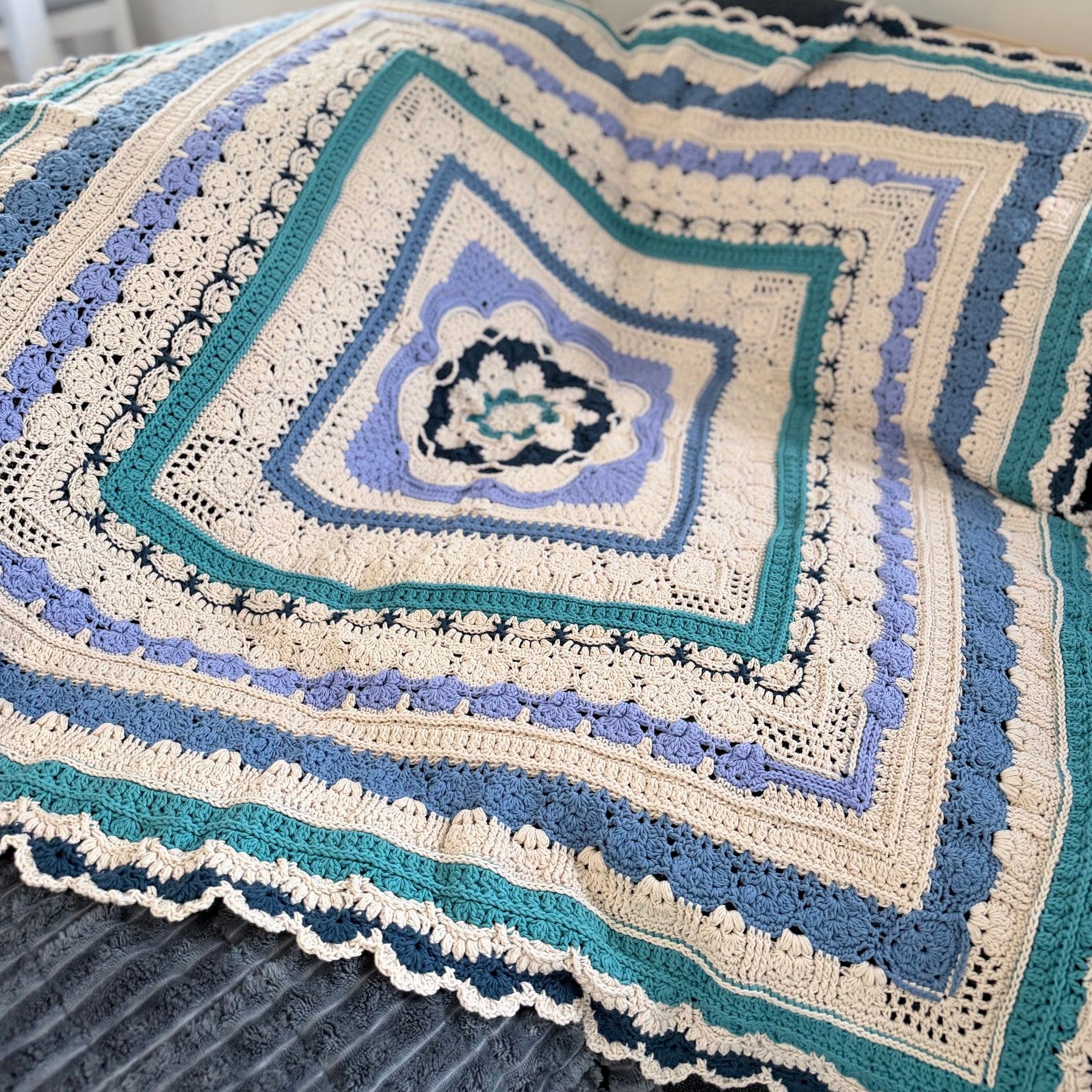 #037- Large Crocheted Blanket
