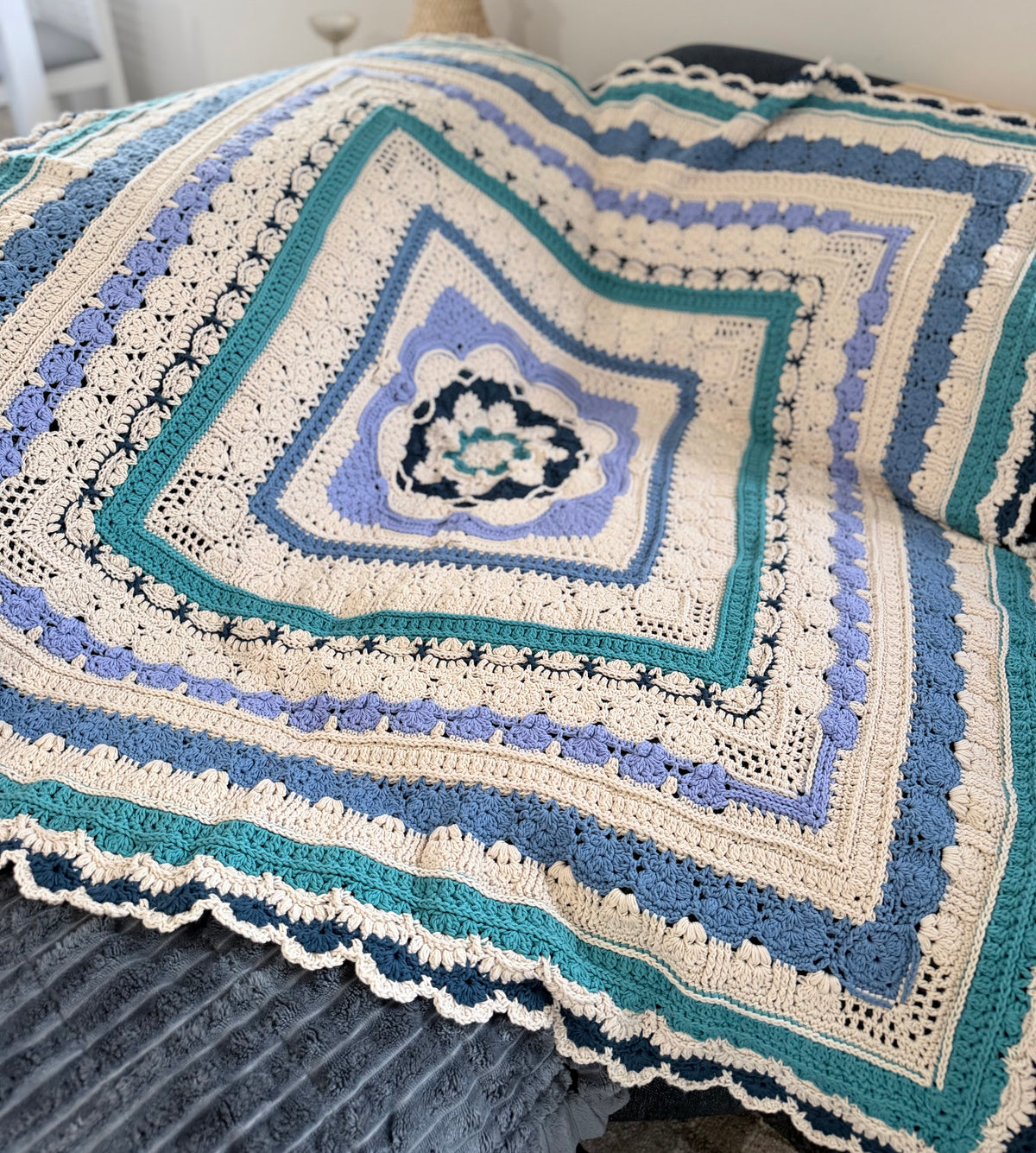 #037- Large Crocheted Blanket