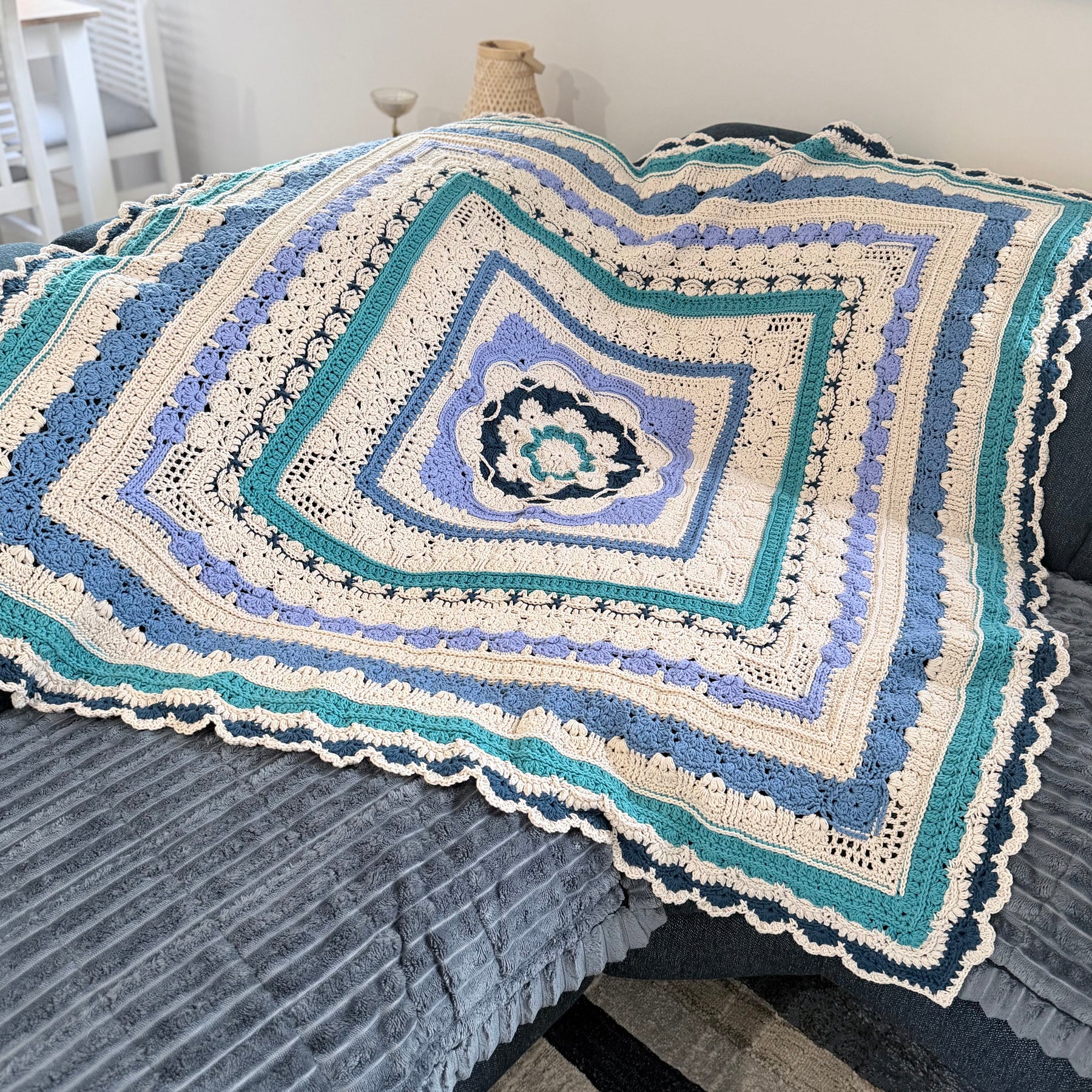 #037- Large Crocheted Blanket