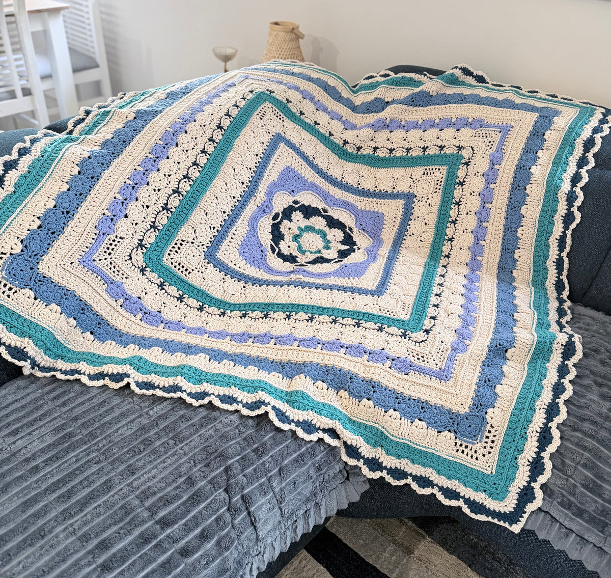 #037- Large Crocheted Blanket