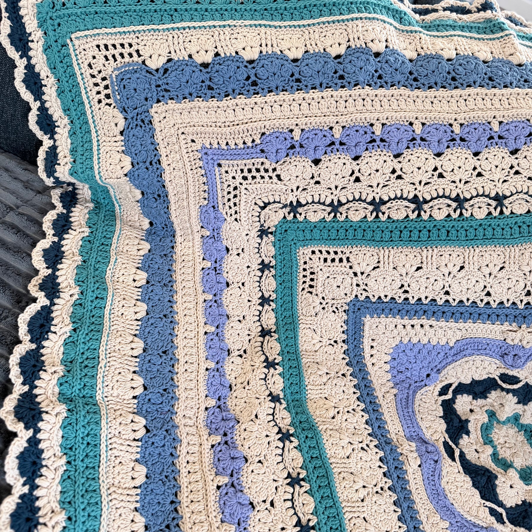 #037- Large Crocheted Blanket