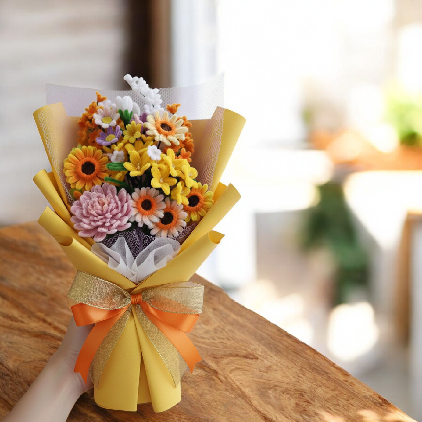 The "Sunshine in a Box" Flower Bouquet | Forever Chenille Bloom Arrangement