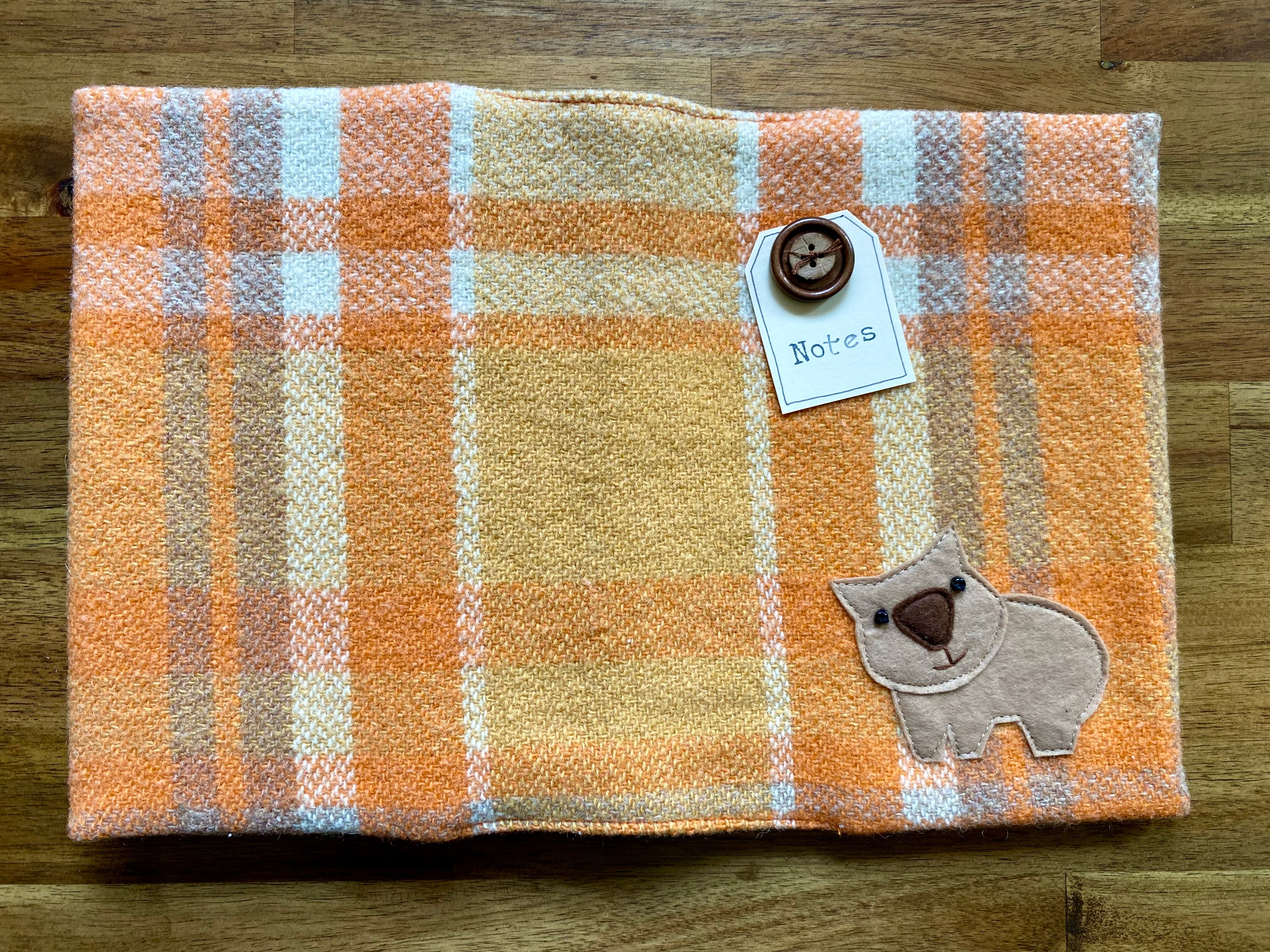 A5 Upcycled Notebook Wombat - Orange