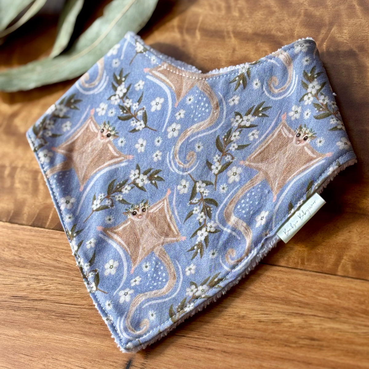 Baby Bib and Burp Cloth Set | Sugar Gliders | Made to order