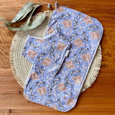 Baby Bib and Burp Cloth Set | Sugar Gliders | Made to order