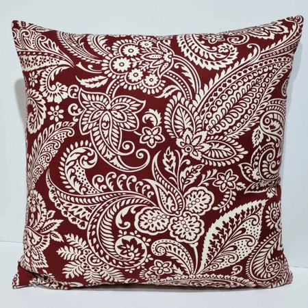 Retro-style red paisley cushion covers– mid-century modern decor-45x45cm