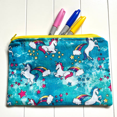 Sparkly unicorns pencil case