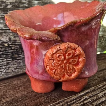 Whimsical pink and orange trinket bowl