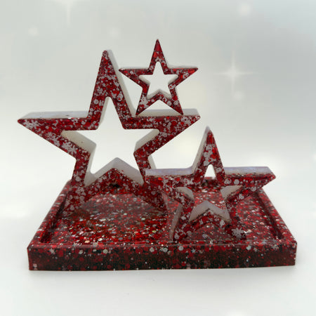 Handmade Resin Star Set with Rectangle Tray
