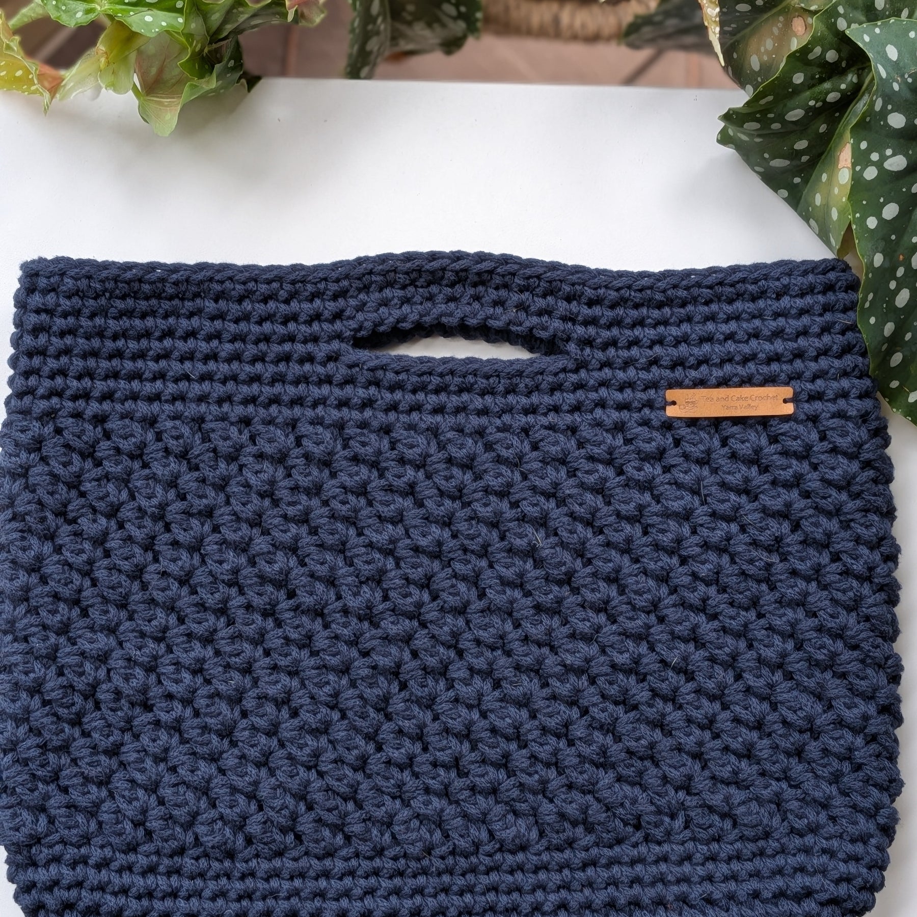 The Yarra Bag, Handmade Crochet Everyday Handbag in Navy