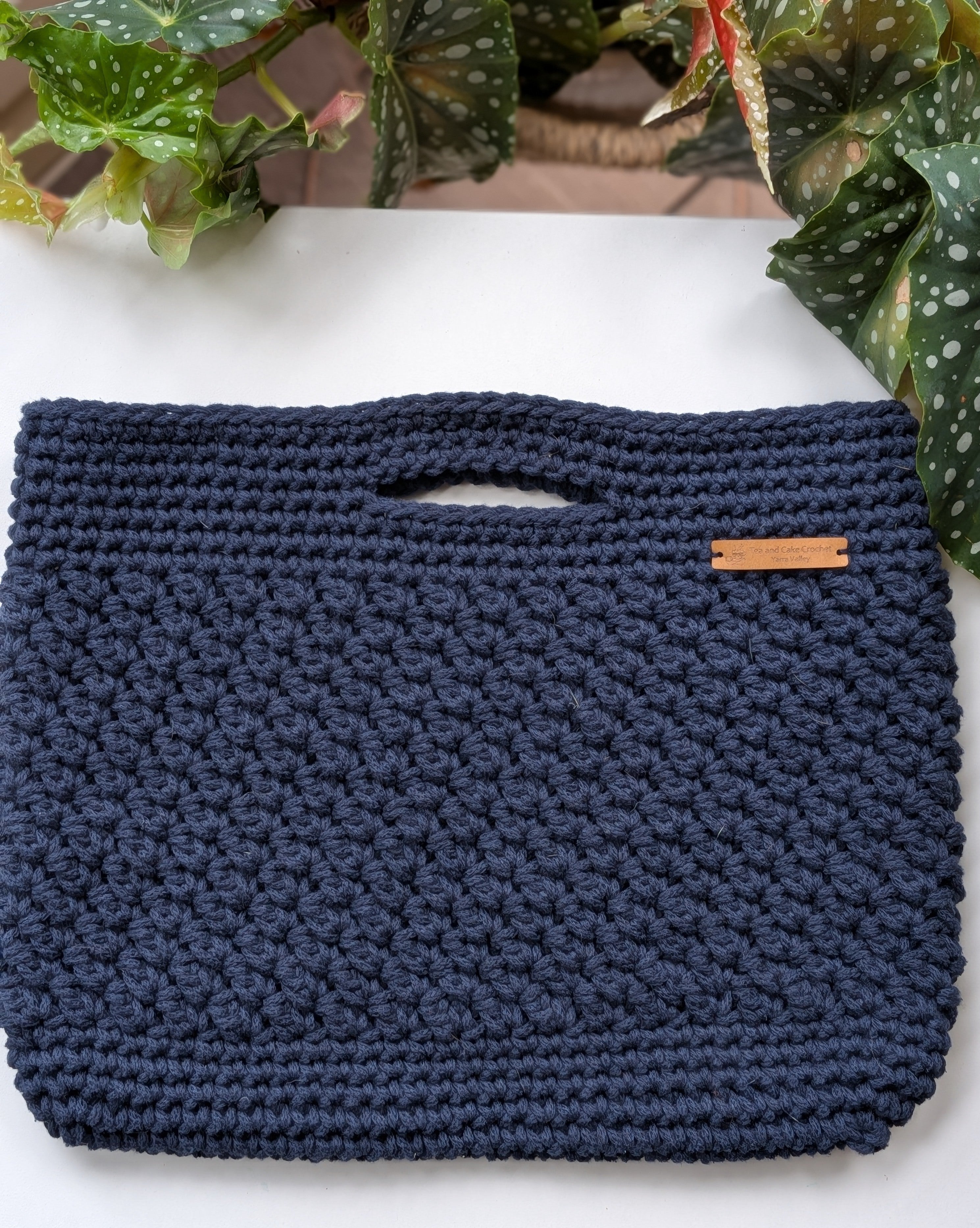 The Yarra Bag, Handmade Crochet Everyday Handbag in Navy