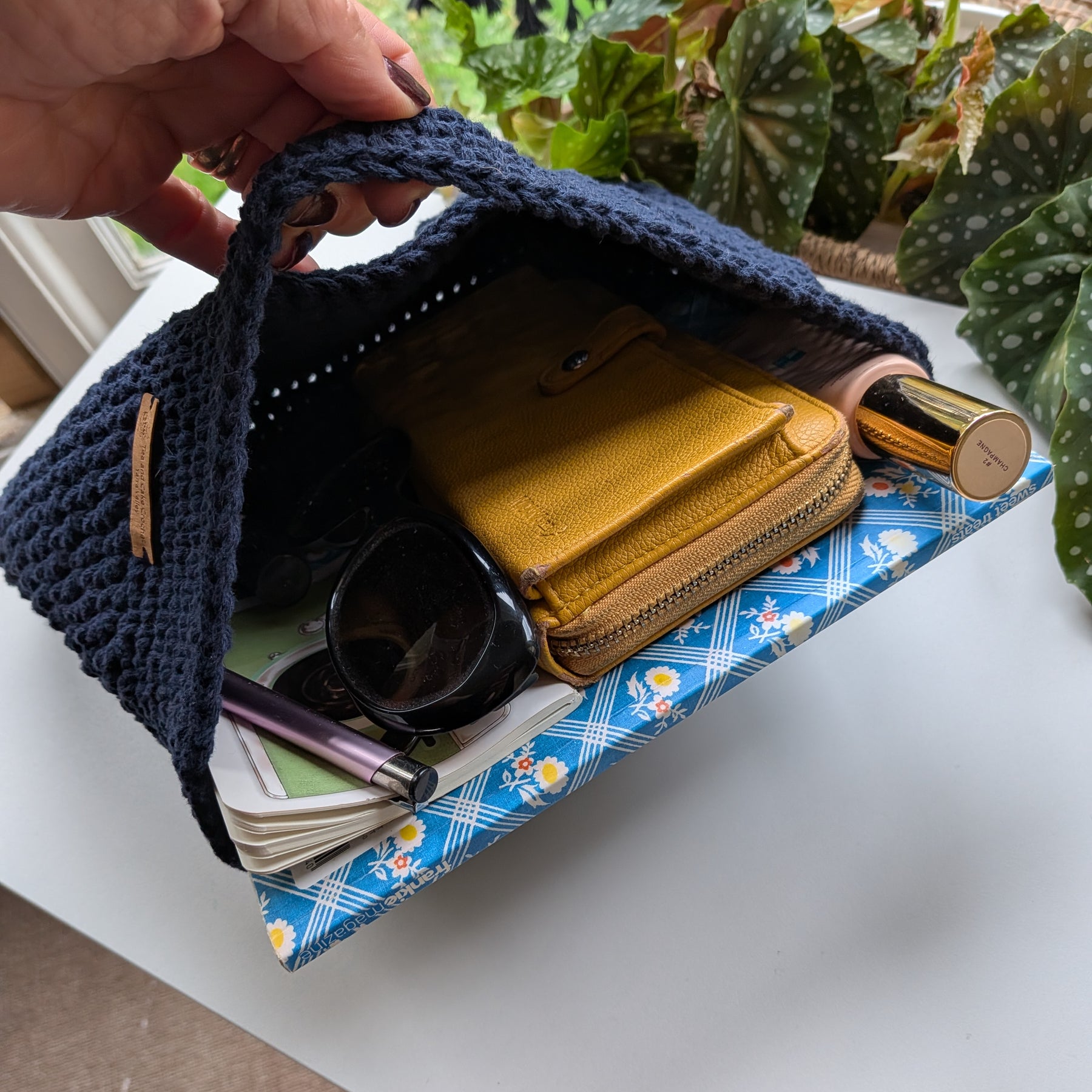 The Yarra Bag, Handmade Crochet Everyday Handbag in Navy