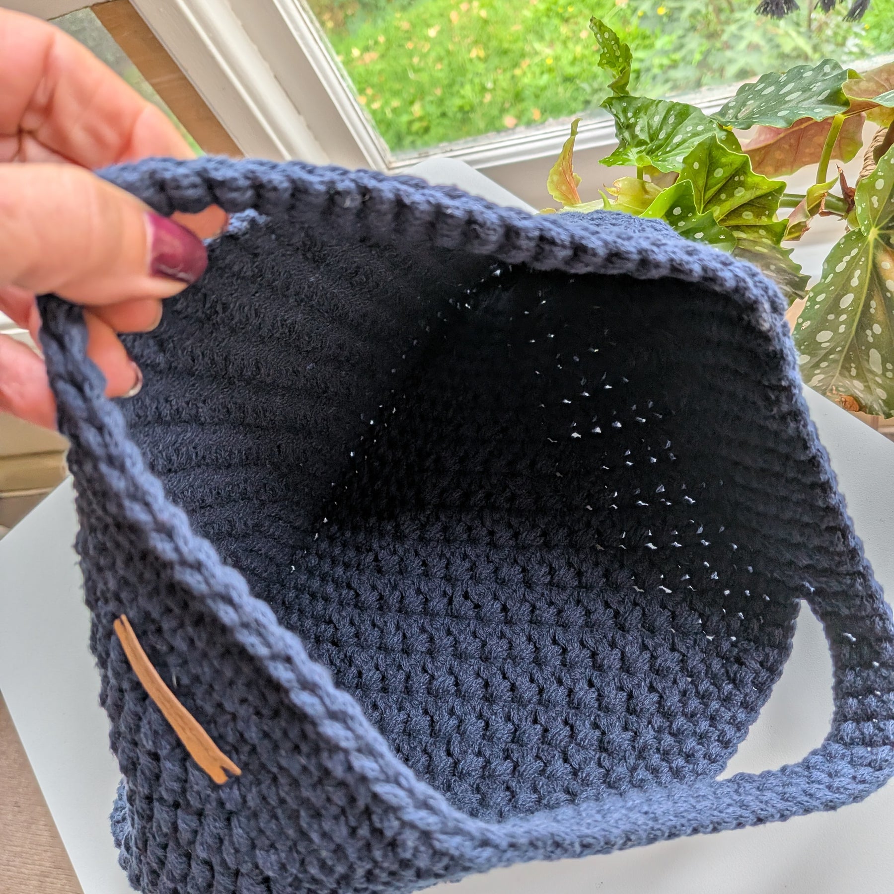 The Yarra Bag, Handmade Crochet Everyday Handbag in Navy