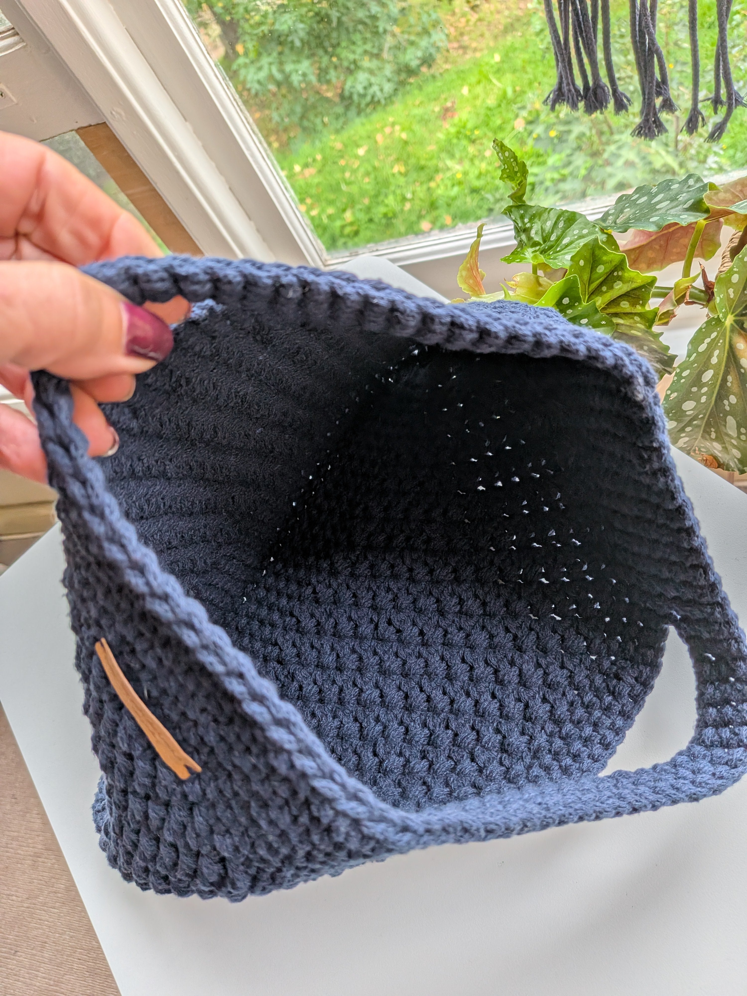 The Yarra Bag, Handmade Crochet Everyday Handbag in Navy