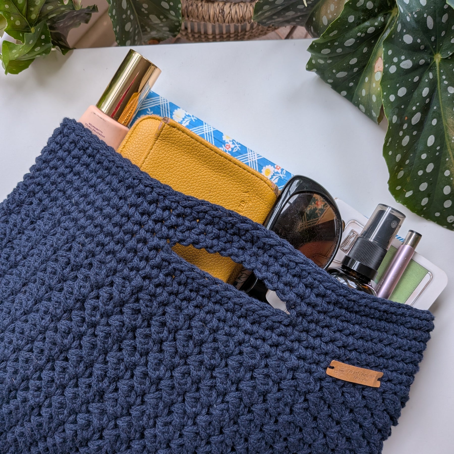 The Yarra Bag, Handmade Crochet Everyday Handbag in Navy