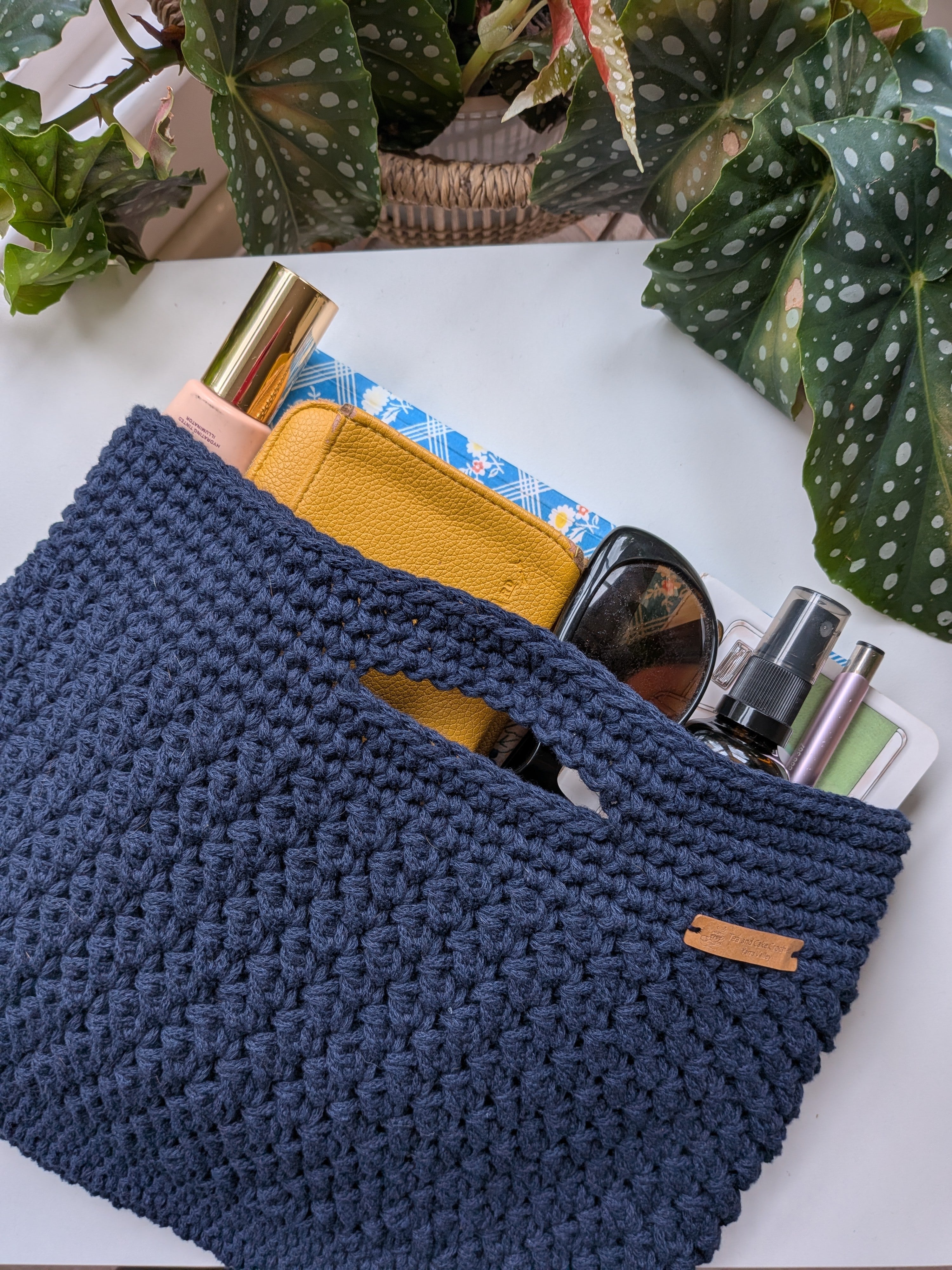 The Yarra Bag, Handmade Crochet Everyday Handbag in Navy