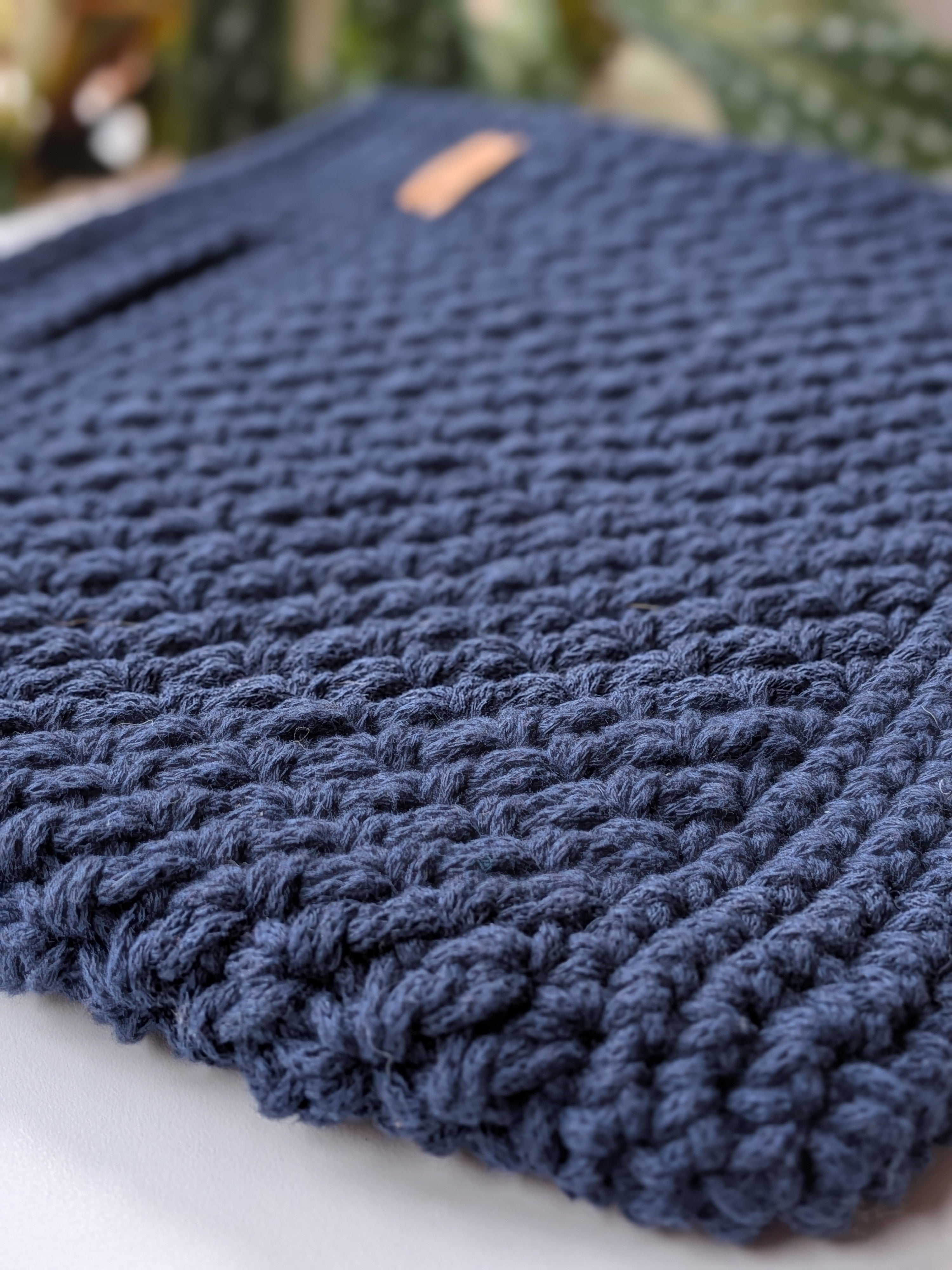 The Yarra Bag, Handmade Crochet Everyday Handbag in Navy