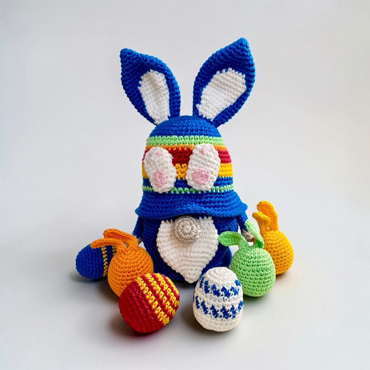 Crochet Bunny Ears Easter Gnome Basket