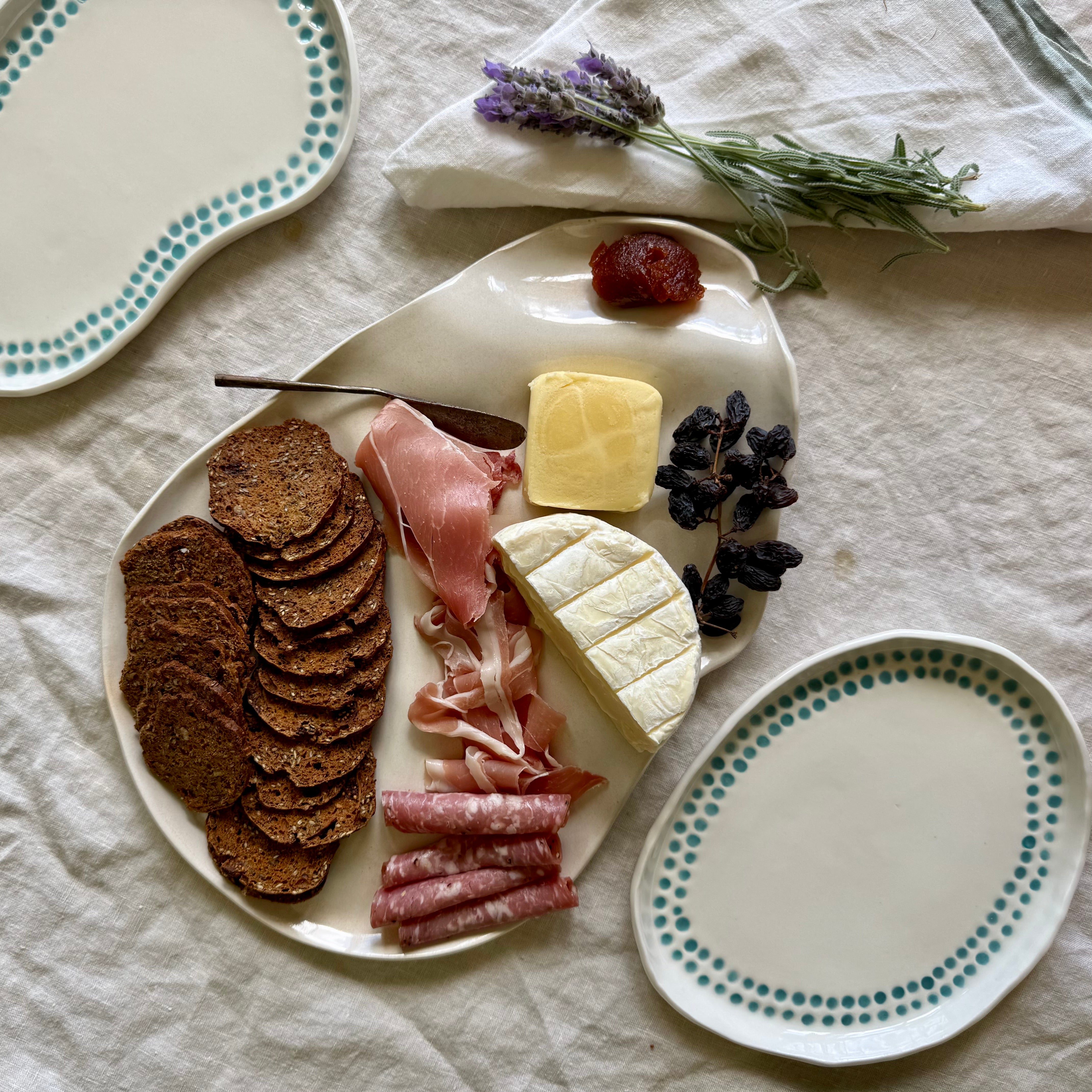 Ceramic Organic Grazing Platter | Free Flowing | Charcuterie | Grazing