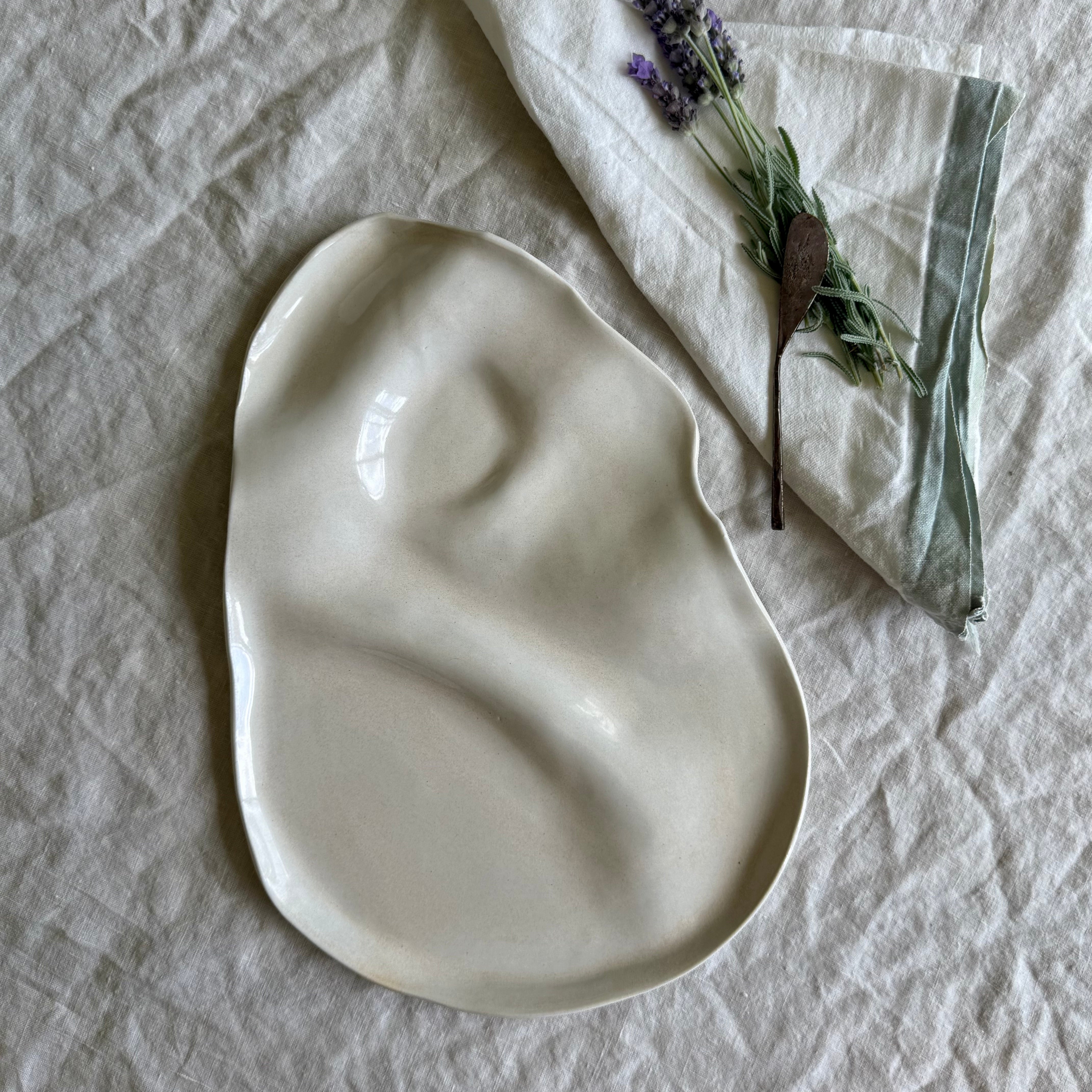 Ceramic Organic Grazing Platter | Free Flowing | Charcuterie | Grazing