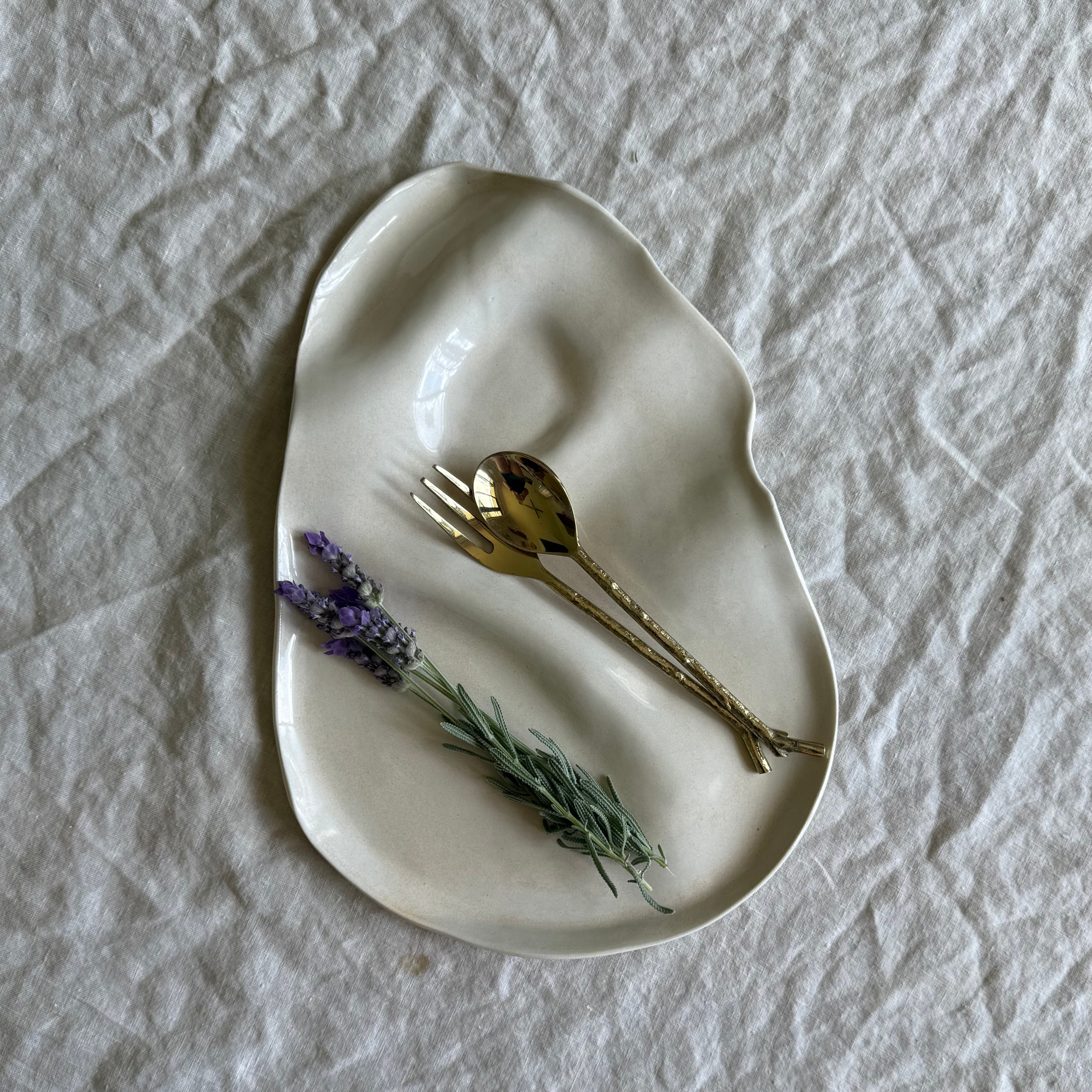 Ceramic Organic Grazing Platter | Free Flowing | Charcuterie | Grazing