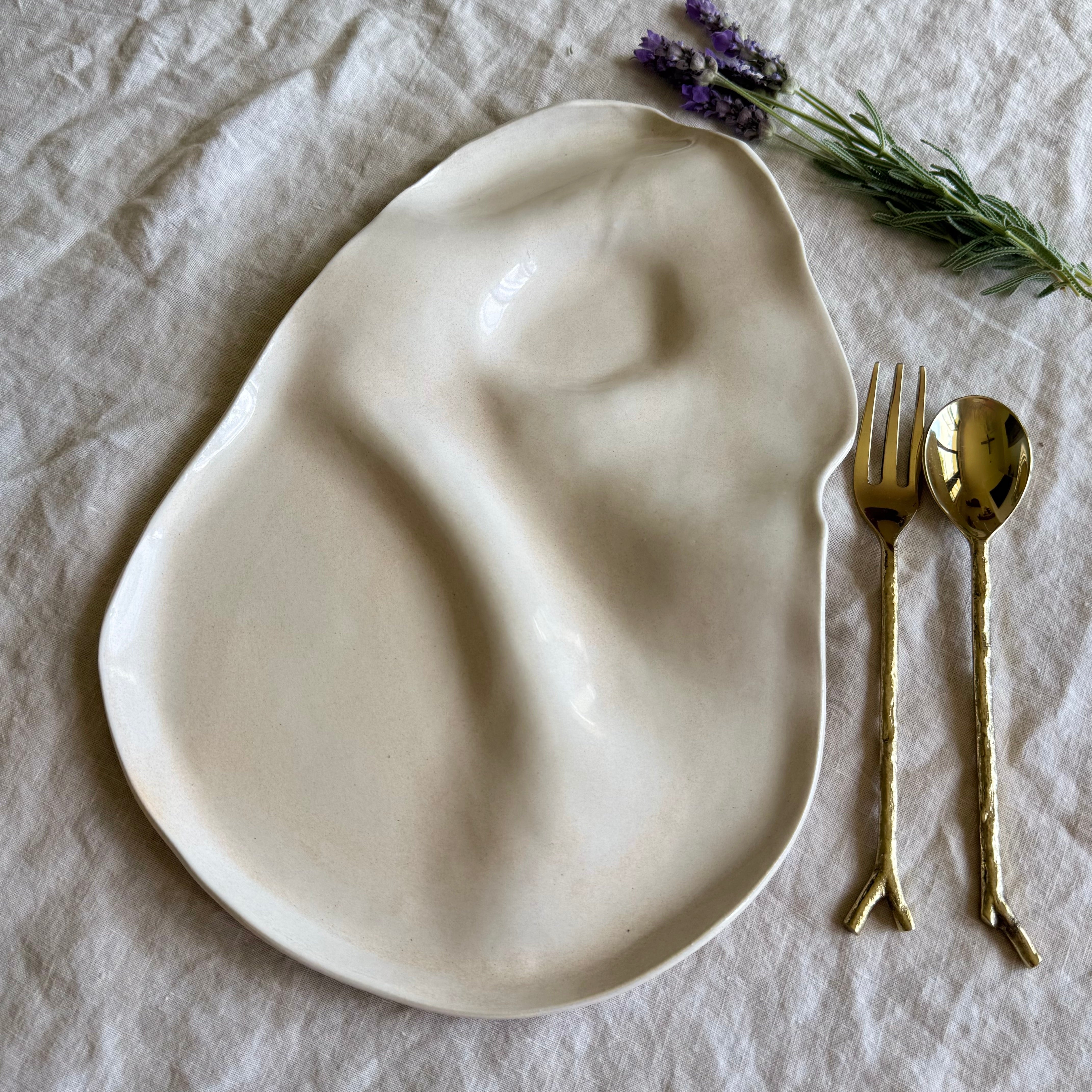 Ceramic Organic Grazing Platter | Free Flowing | Charcuterie | Grazing