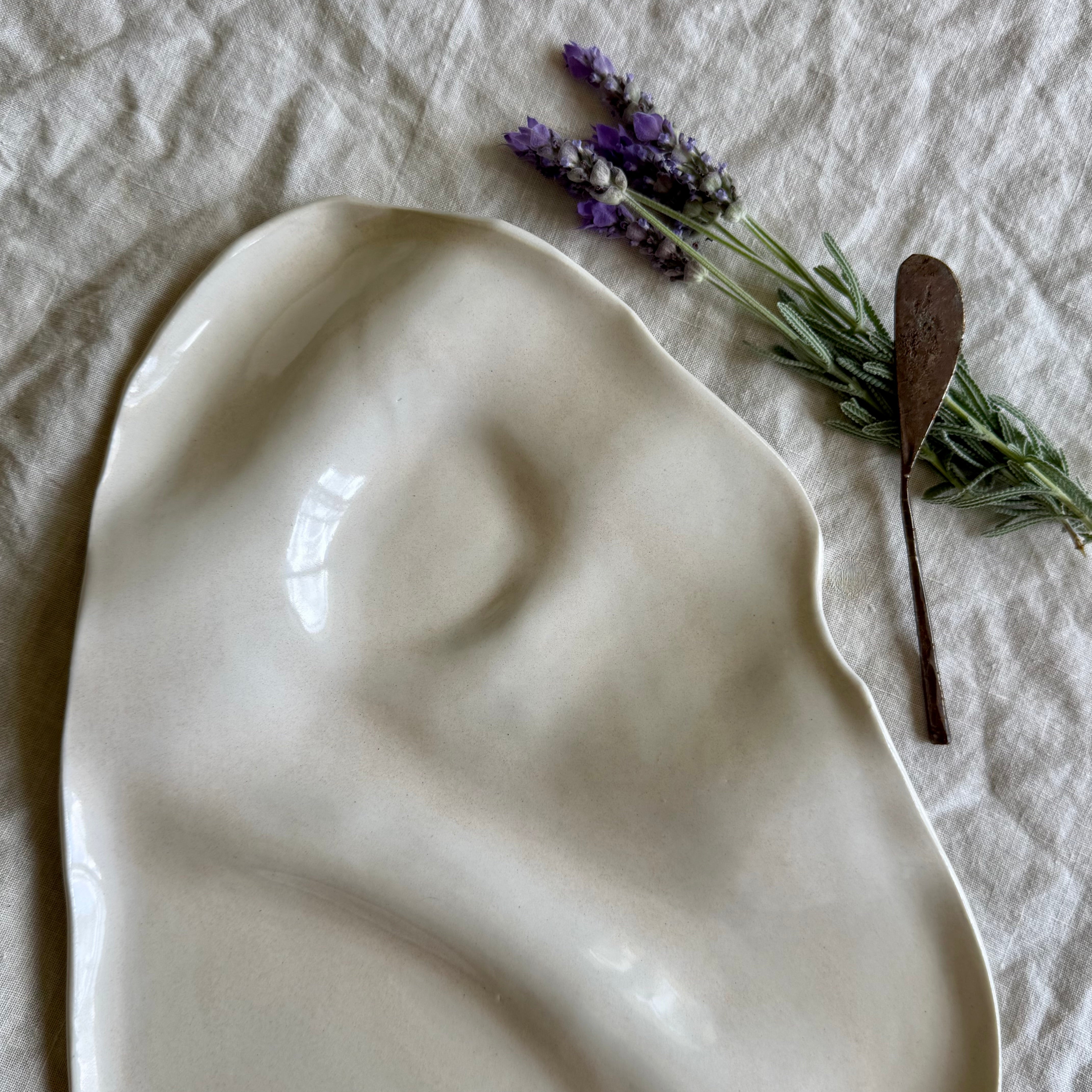 Ceramic Organic Grazing Platter | Free Flowing | Charcuterie | Grazing