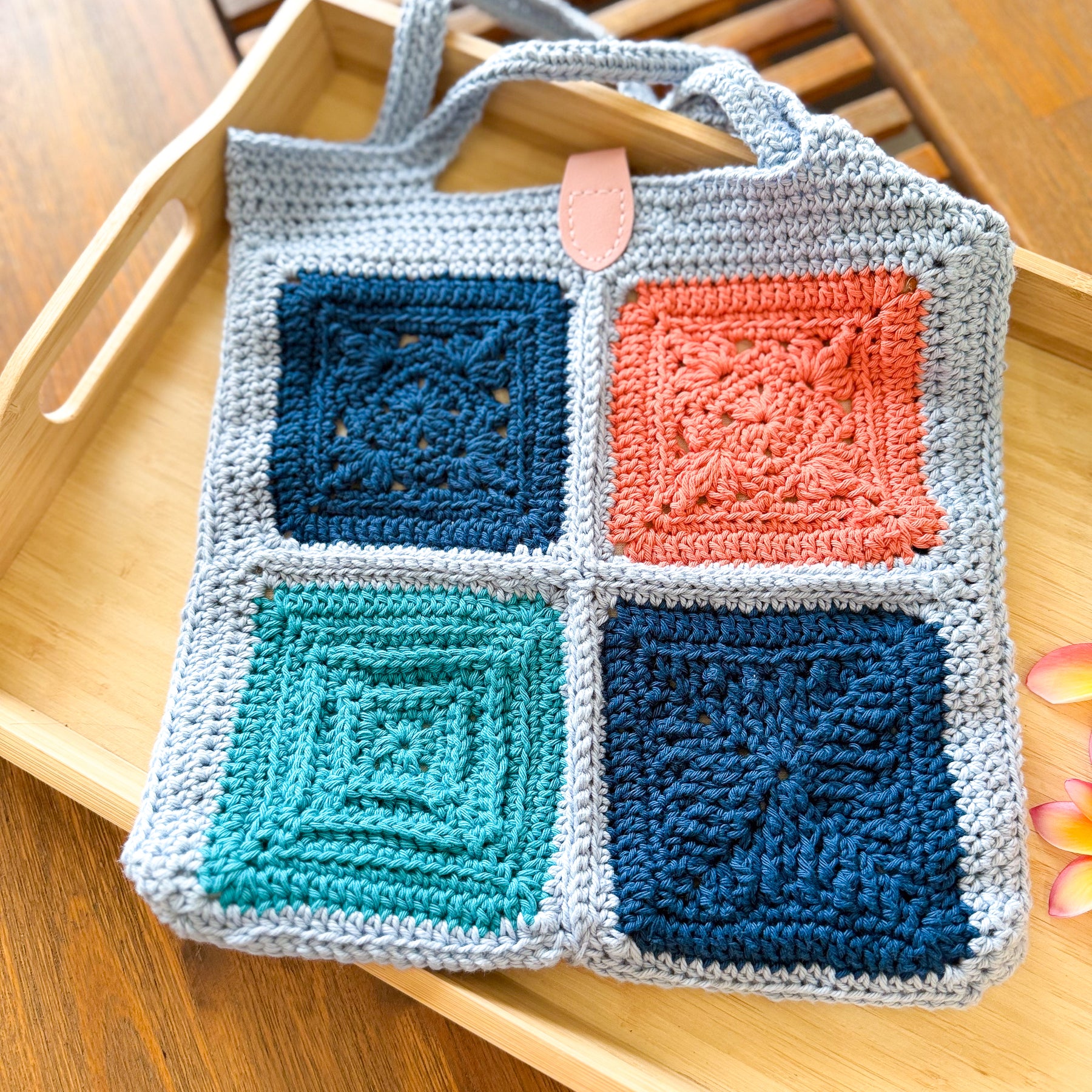 #105 Four Blocks Tote Bag Fully Lined