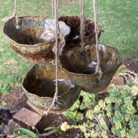 Handmade Organic Pinch Pot Plant Hangers|Pottery