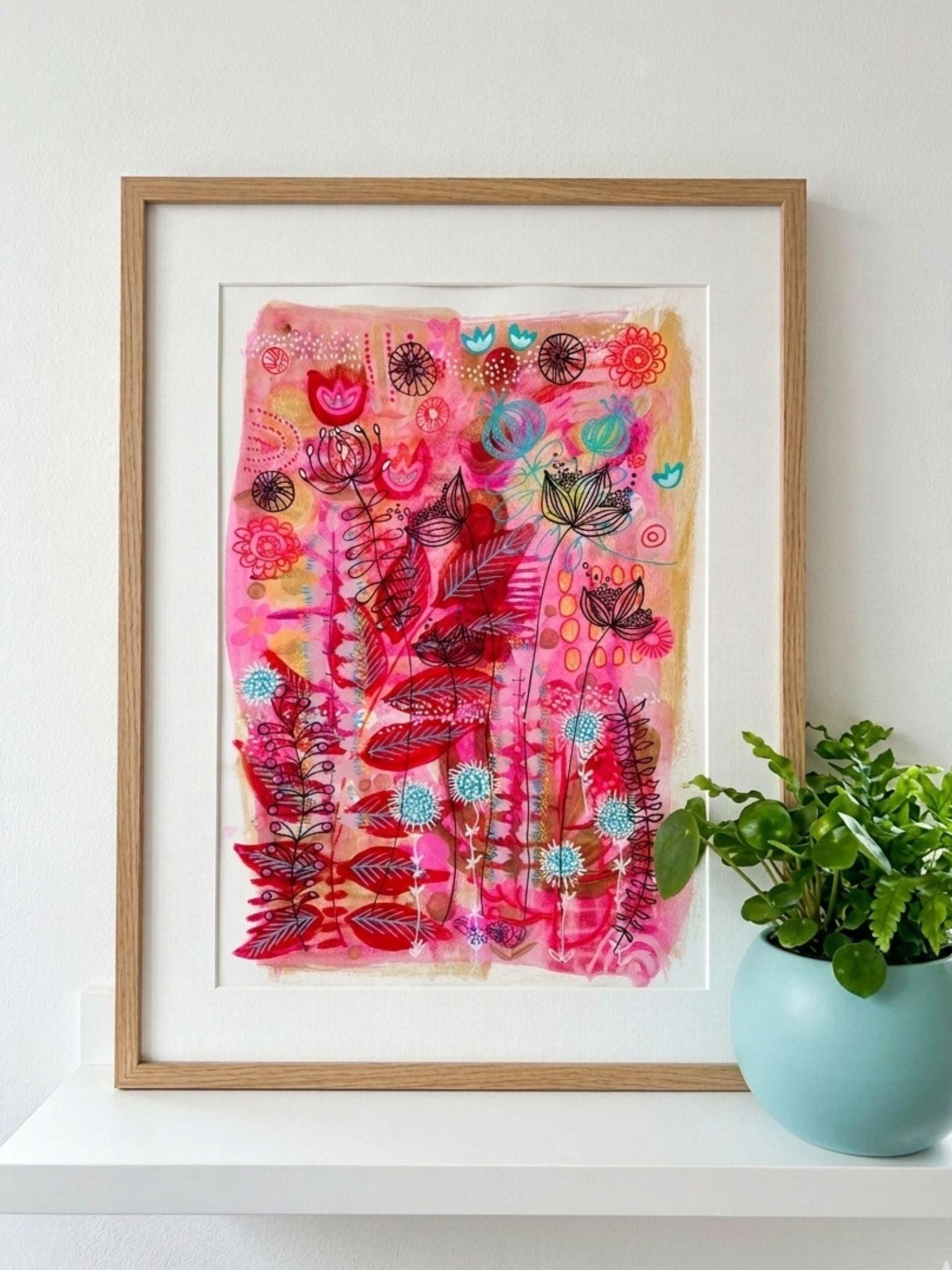 Original Hand Painted Art: The Day Hot Pink Took Over