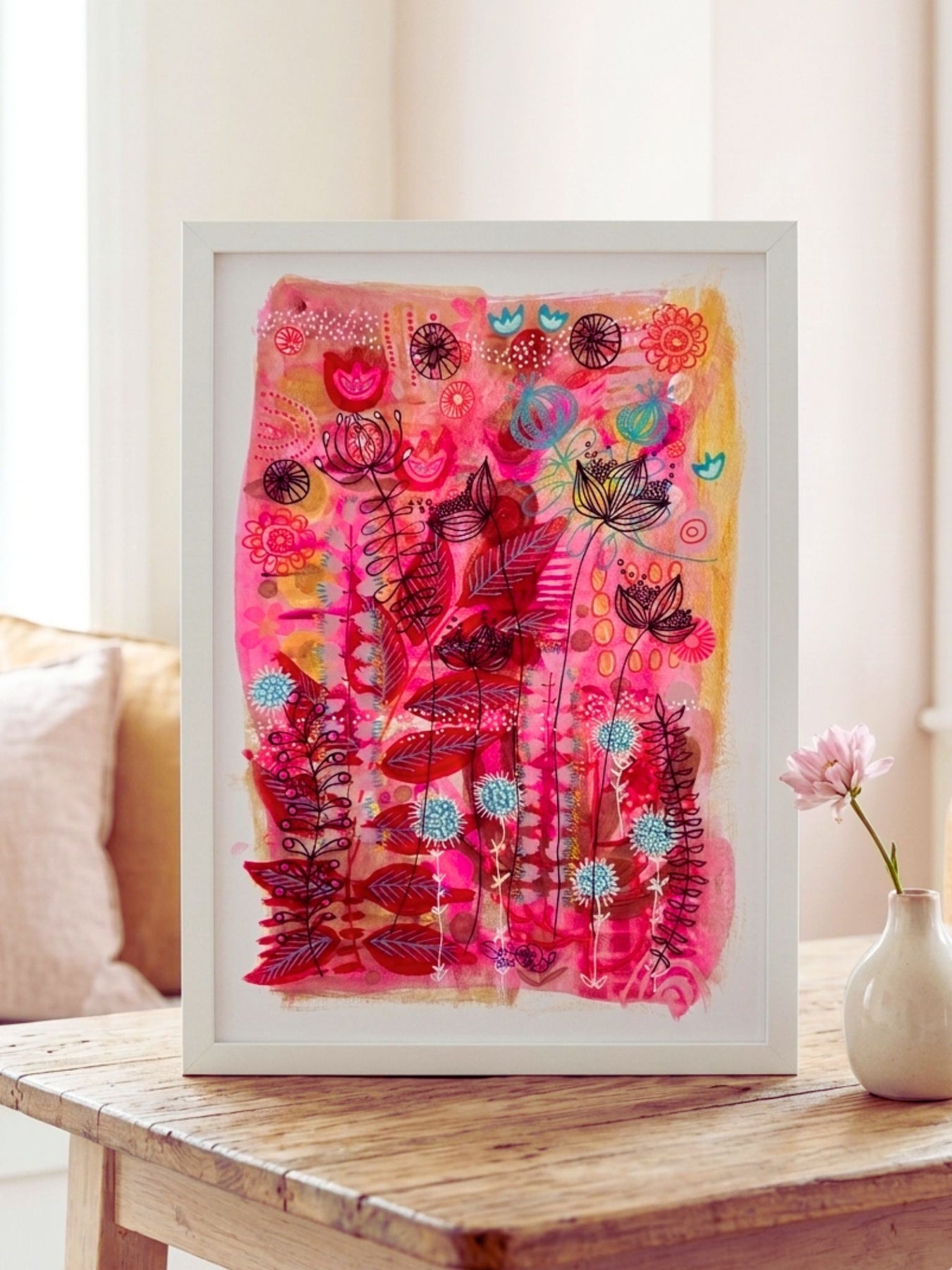 Original Hand Painted Art: The Day Hot Pink Took Over