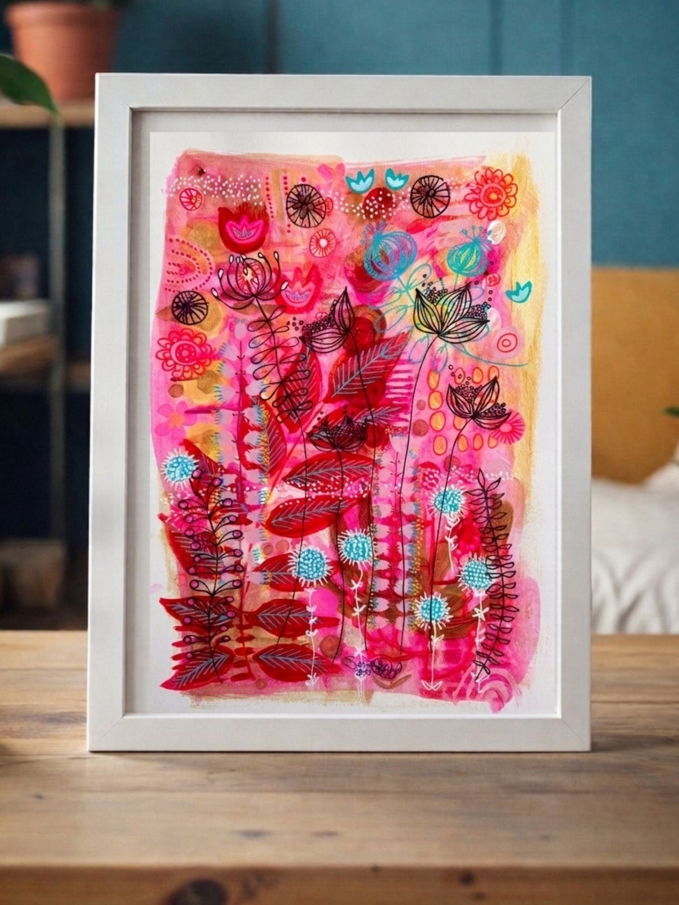 Original Hand Painted Art: The Day Hot Pink Took Over