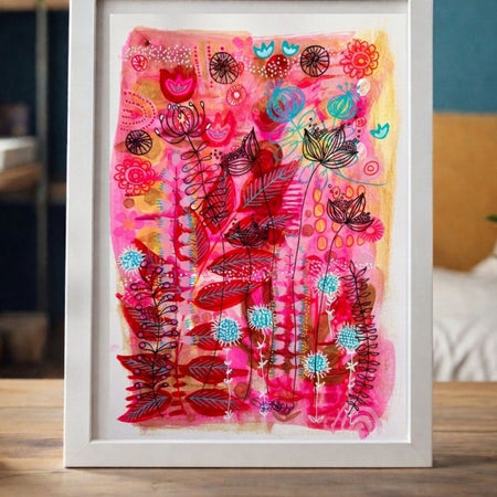 Original Hand Painted Art: The Day Hot Pink Took Over
