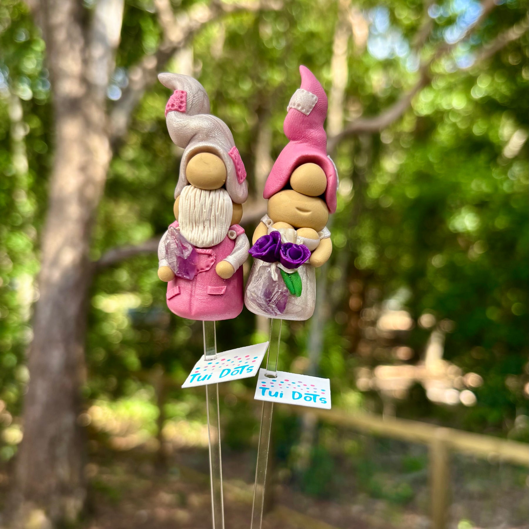 Tiny Gnomes - with Amethyst crystal