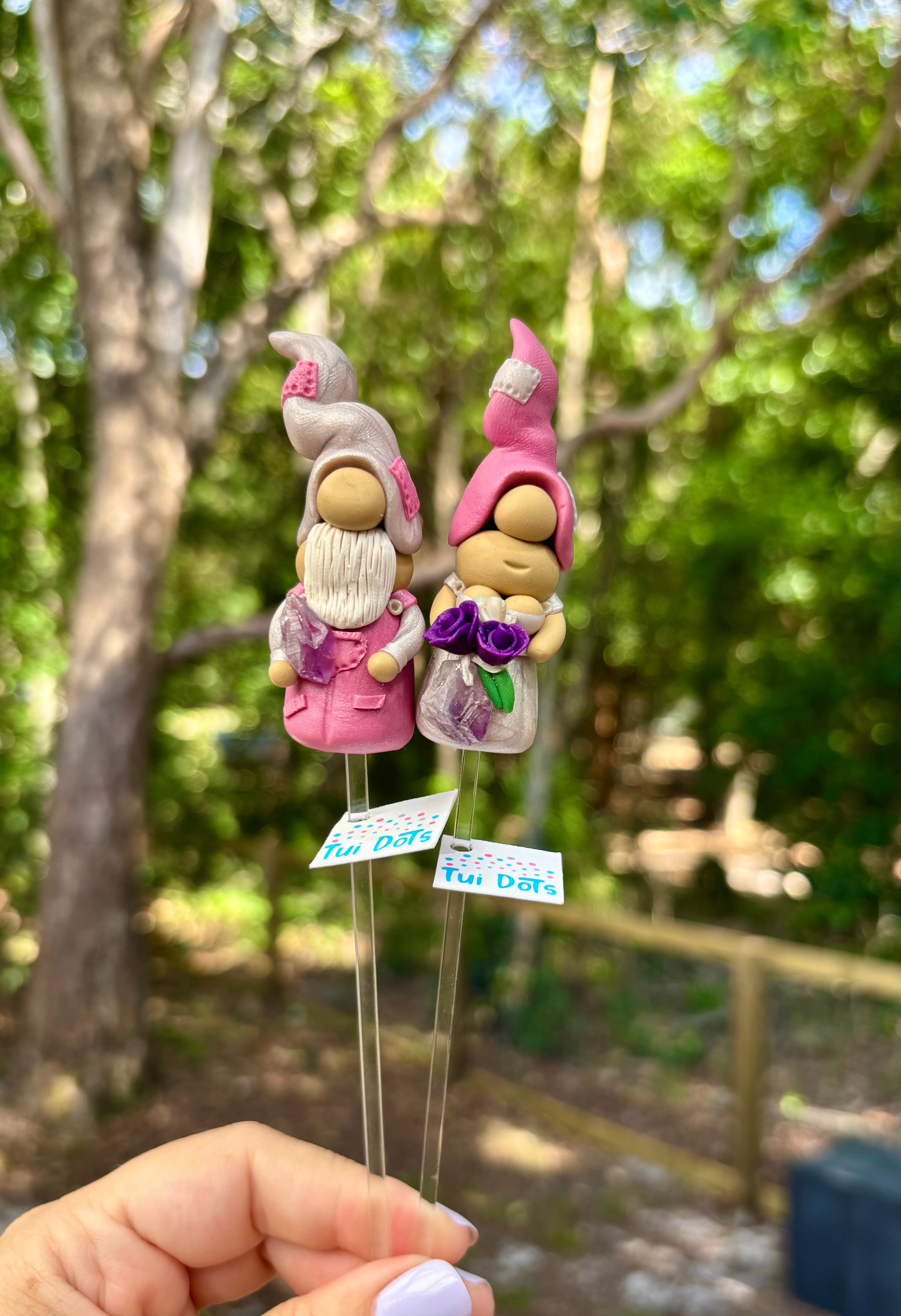 Tiny Gnomes - with Amethyst crystal