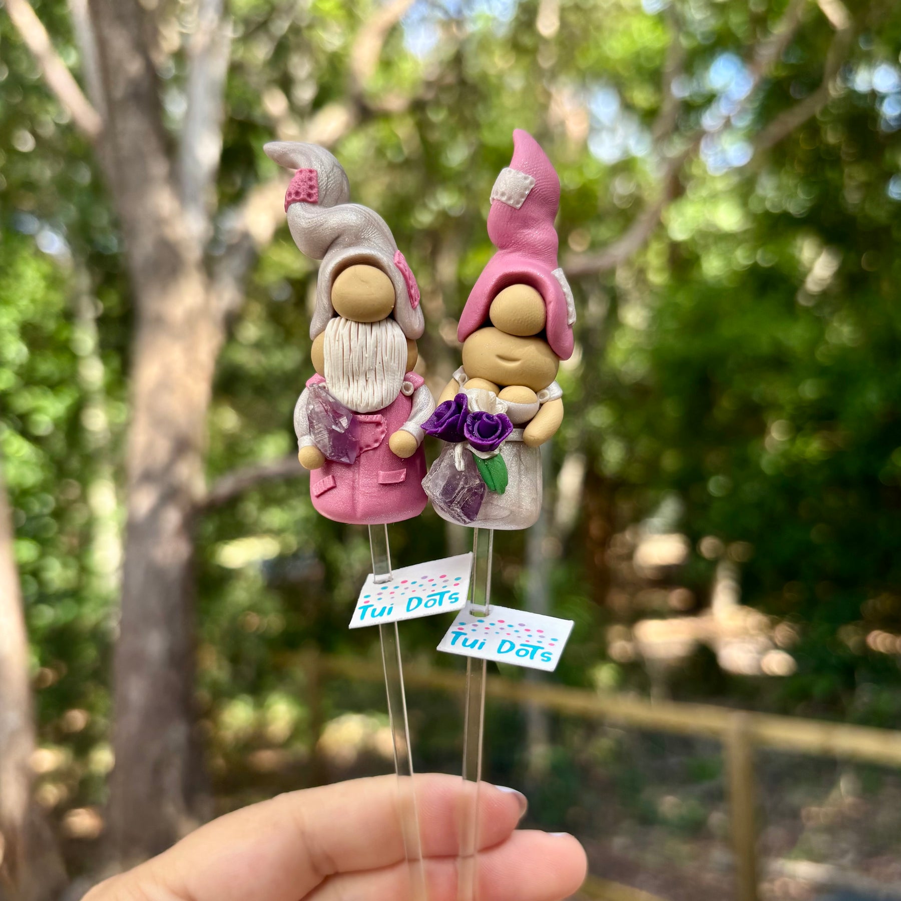 Tiny Gnomes - with Amethyst crystal