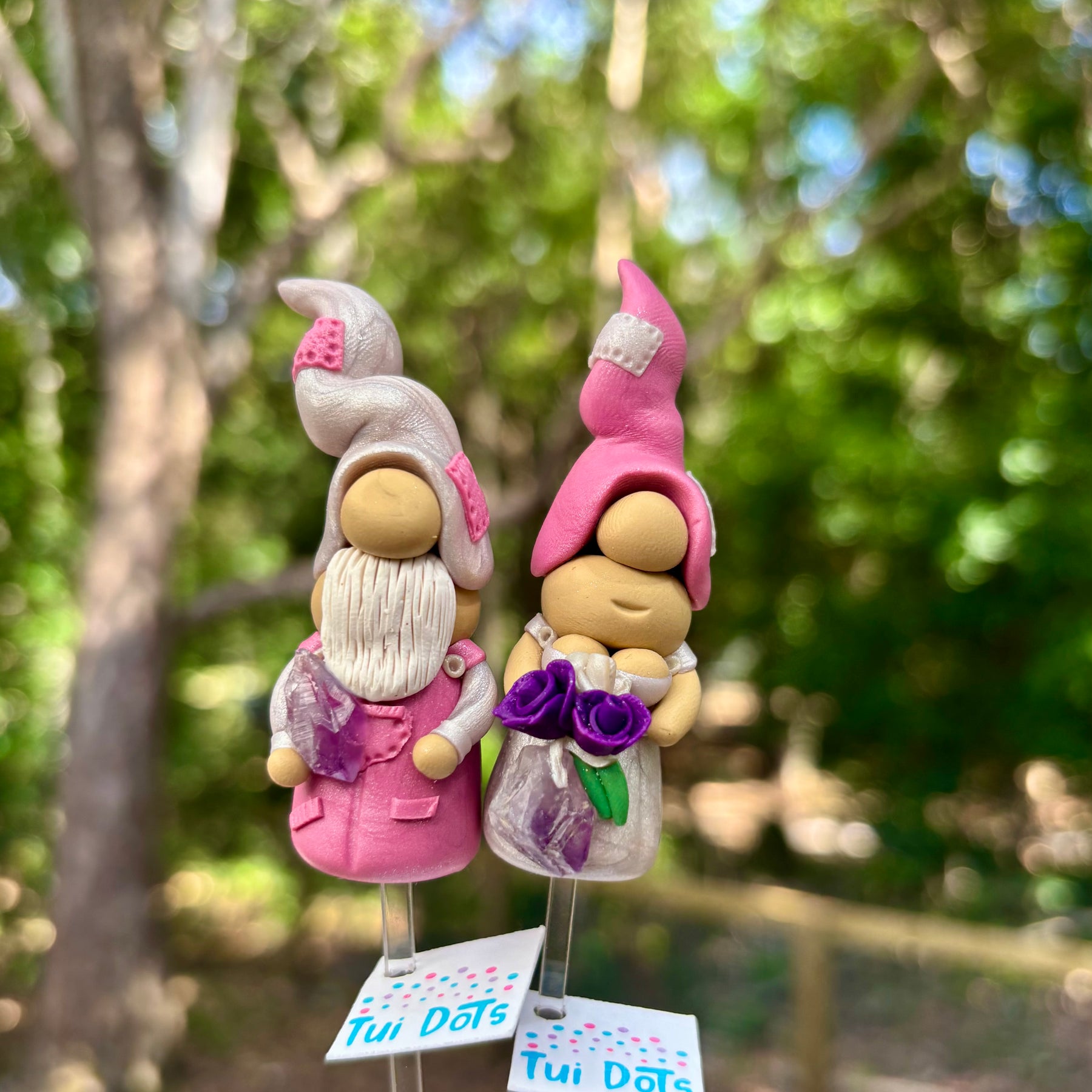 Tiny Gnomes - with Amethyst crystal
