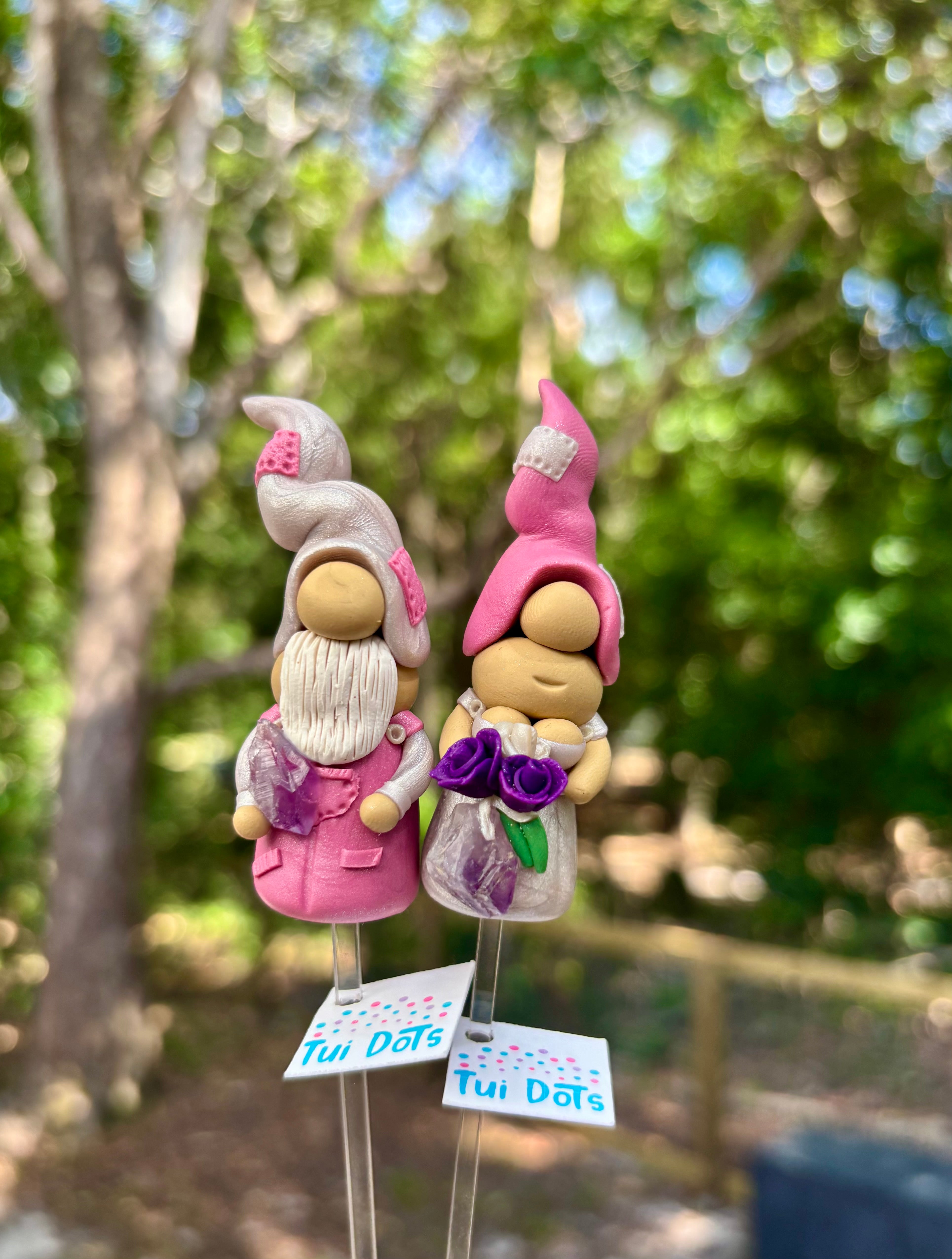 Tiny Gnomes - with Amethyst crystal