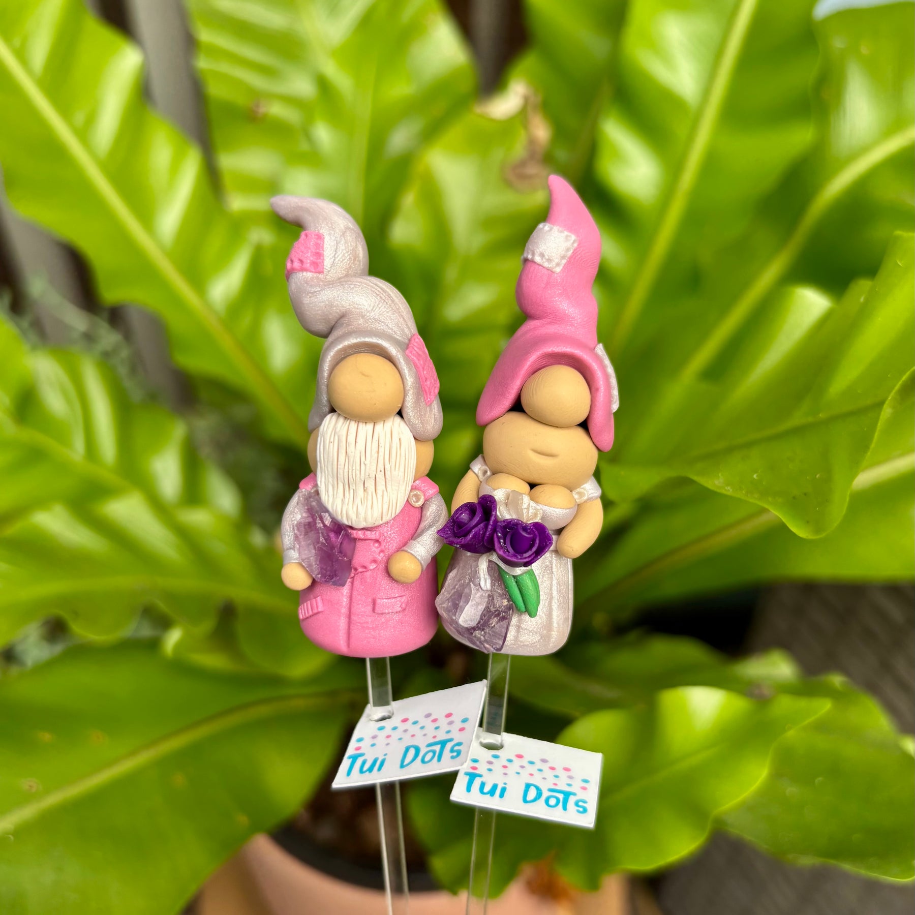 Tiny Gnomes - with Amethyst crystal