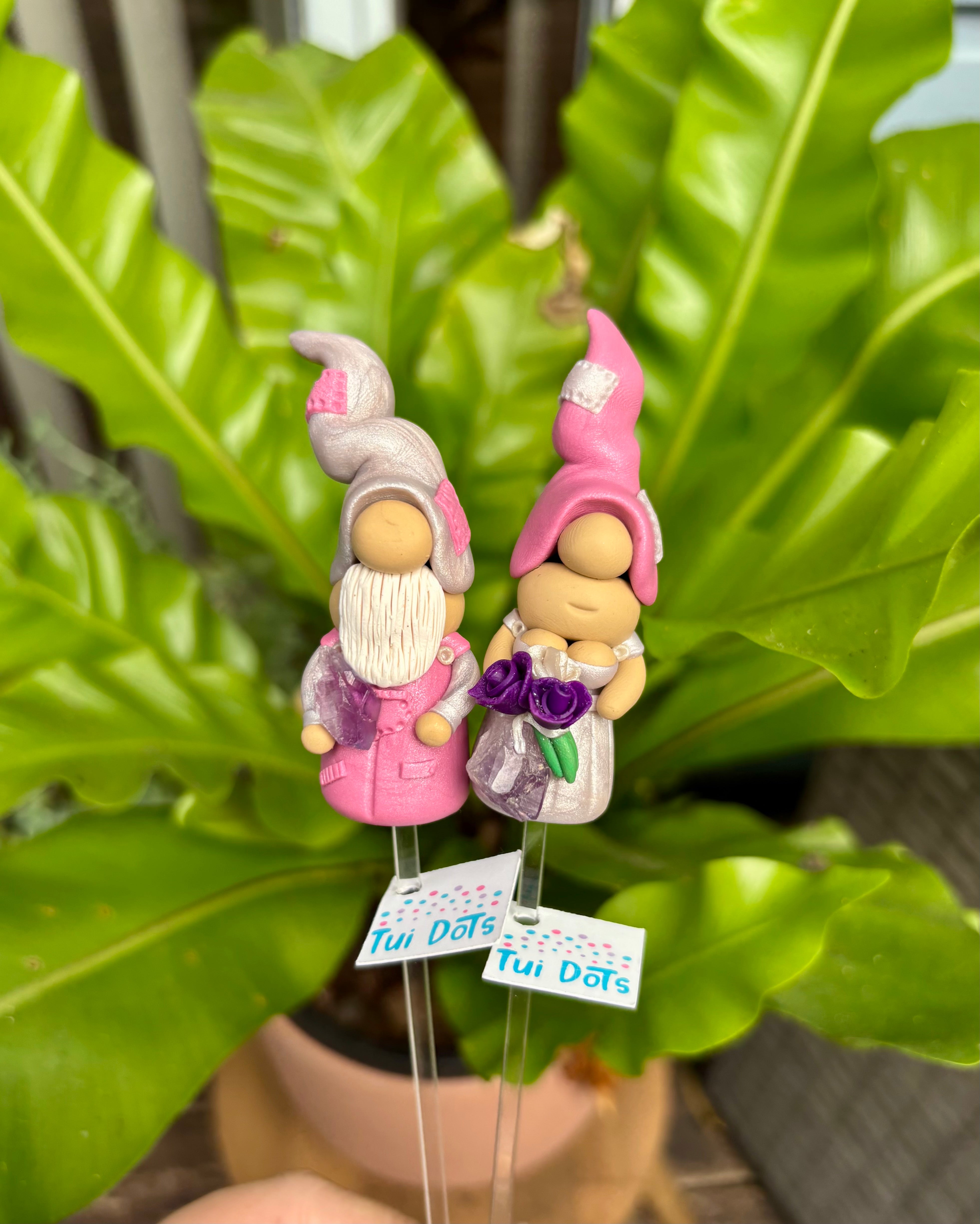 Tiny Gnomes - with Amethyst crystal
