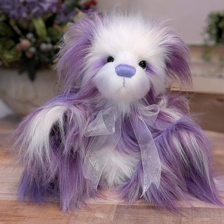 Handmade One-of-a-Kind Purple Plush Teddy Bear: Collectible Bear
