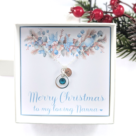 Christmas Jewellery, Personalized Christmas Necklace for Nanna