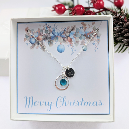 Personalized Christmas Necklace, Secret Santa Christmas Gift