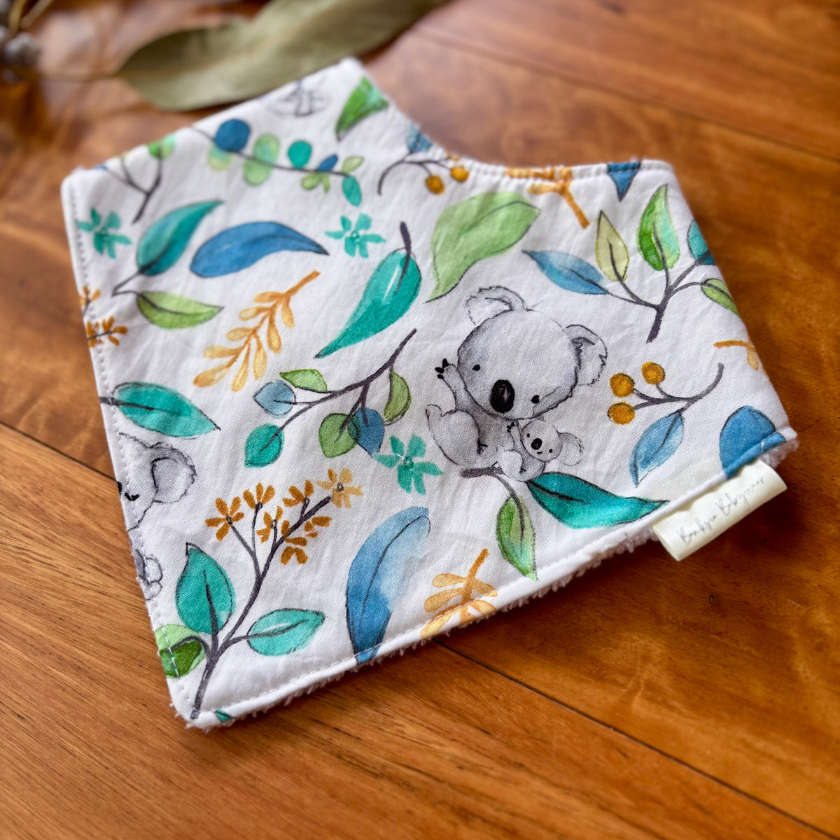 Baby Bib and Burp Cloth Set | Leafy Koalas | Ready to Ship
