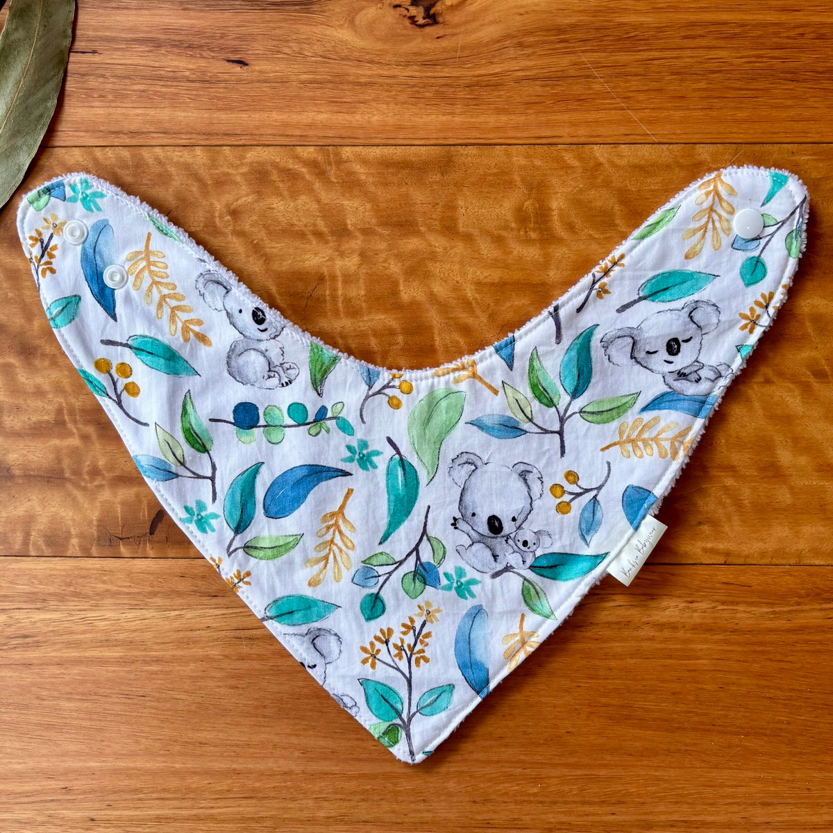 Baby Bib and Burp Cloth Set | Leafy Koalas | Ready to Ship